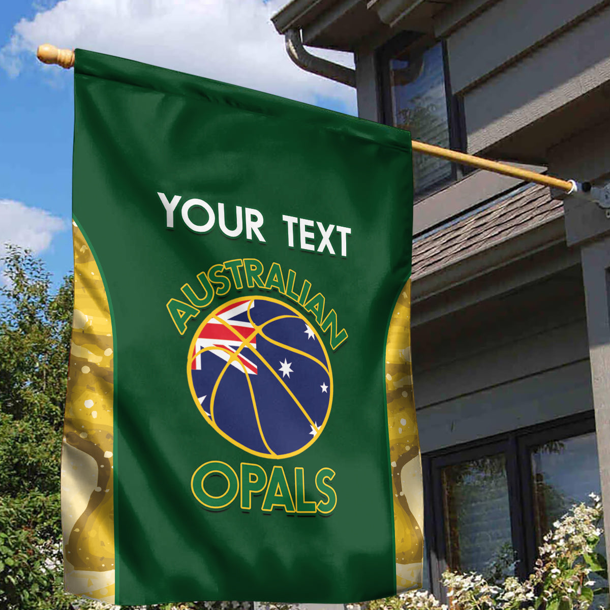 Custom Australia Basketball Garden Flag Go Champions Aussie Opals National Color - Vibe Hoodie Shop