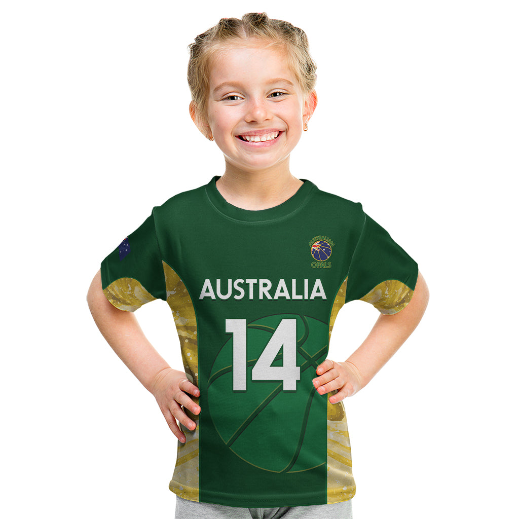 Custom Australia Basketball Kid T Shirt Go Champions Aussie Opals National Color - Vibe Hoodie Shop