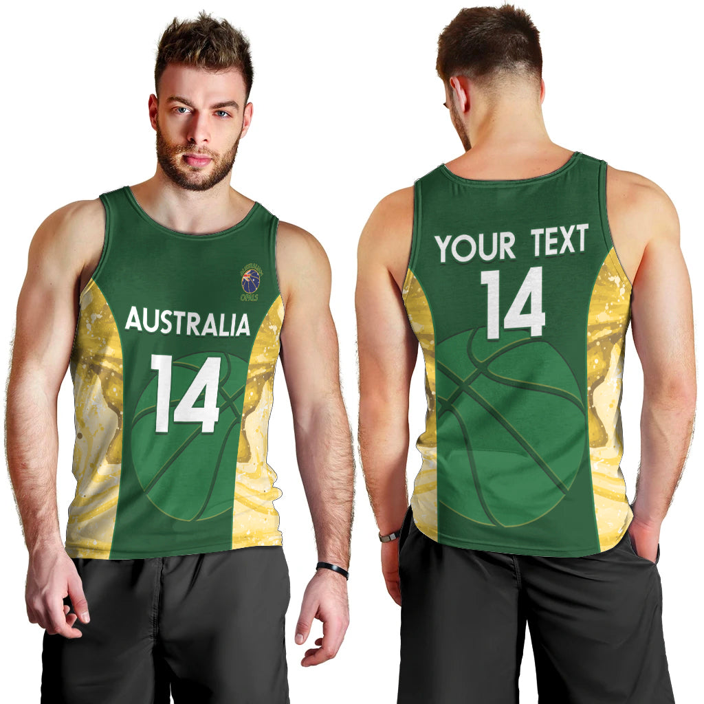 Custom Australia Basketball Men Tank Top Go Champions Aussie Opals National Color - Vibe Hoodie Shop
