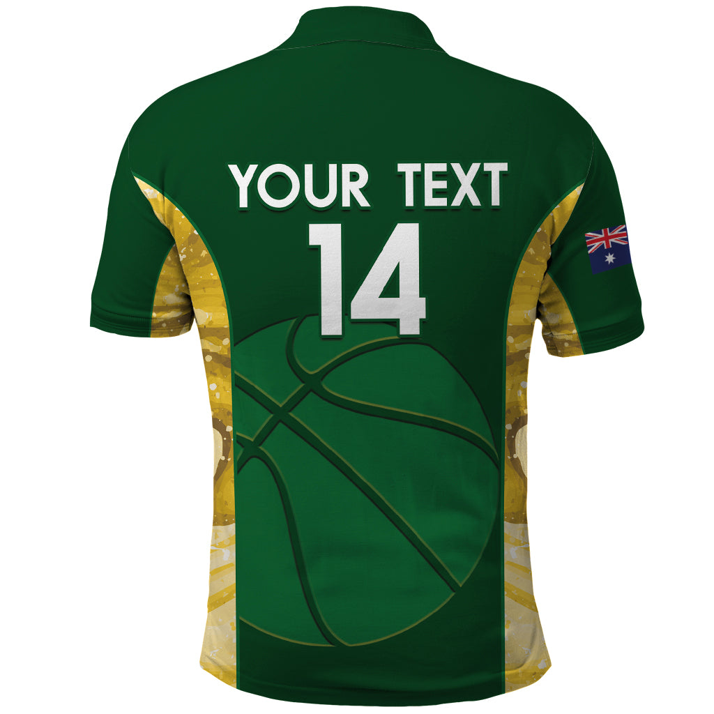 Custom Australia Basketball Polo Shirt Go Champions Aussie Opals National Color - Vibe Hoodie Shop