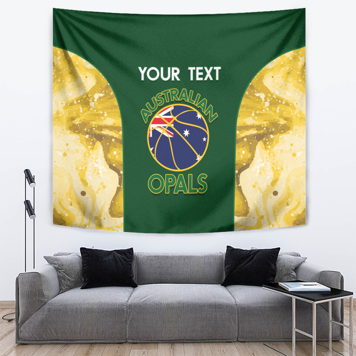 Custom Australia Basketball Tapestry Go Champions Aussie Opals National Color - Vibe Hoodie Shop