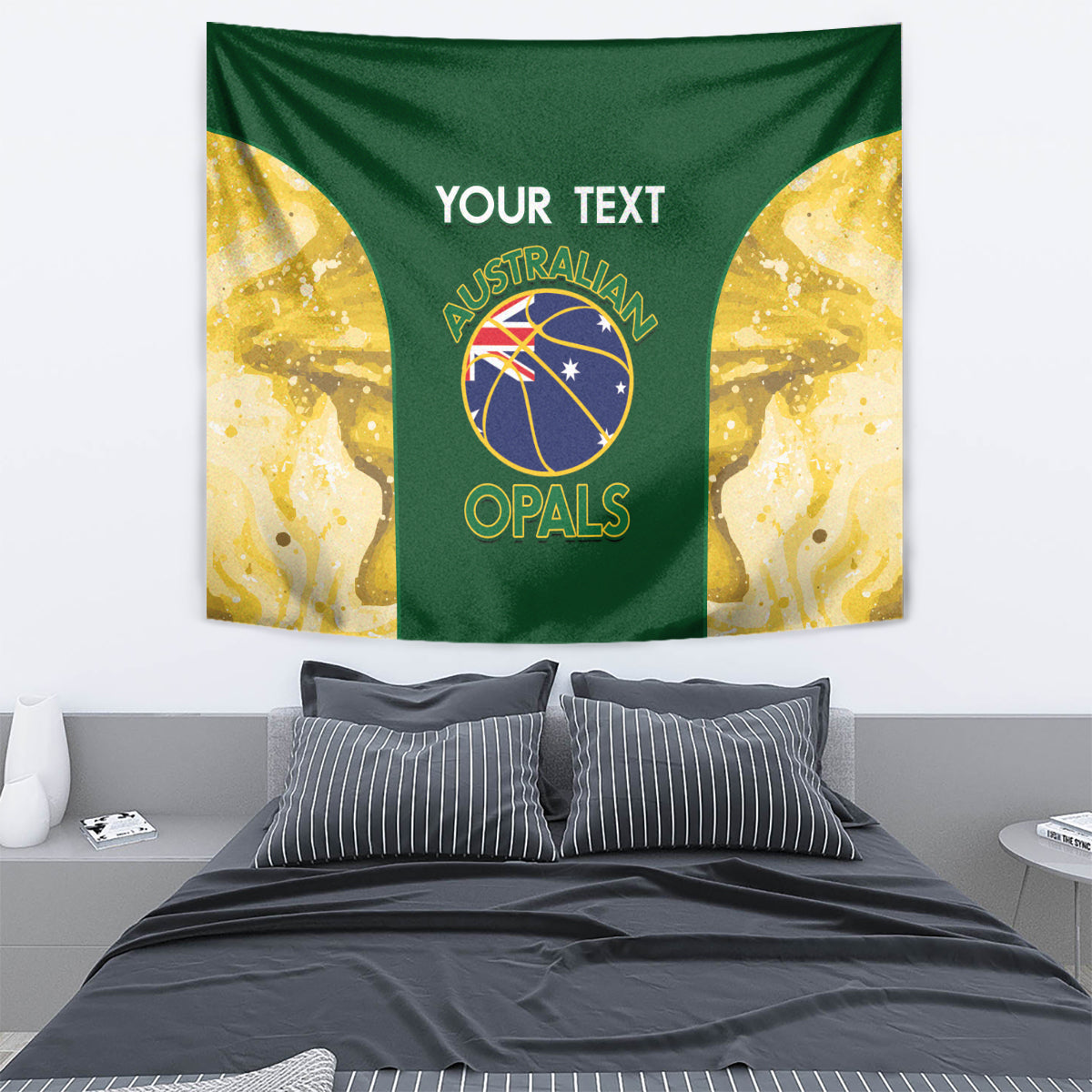 Custom Australia Basketball Tapestry Go Champions Aussie Opals National Color - Vibe Hoodie Shop