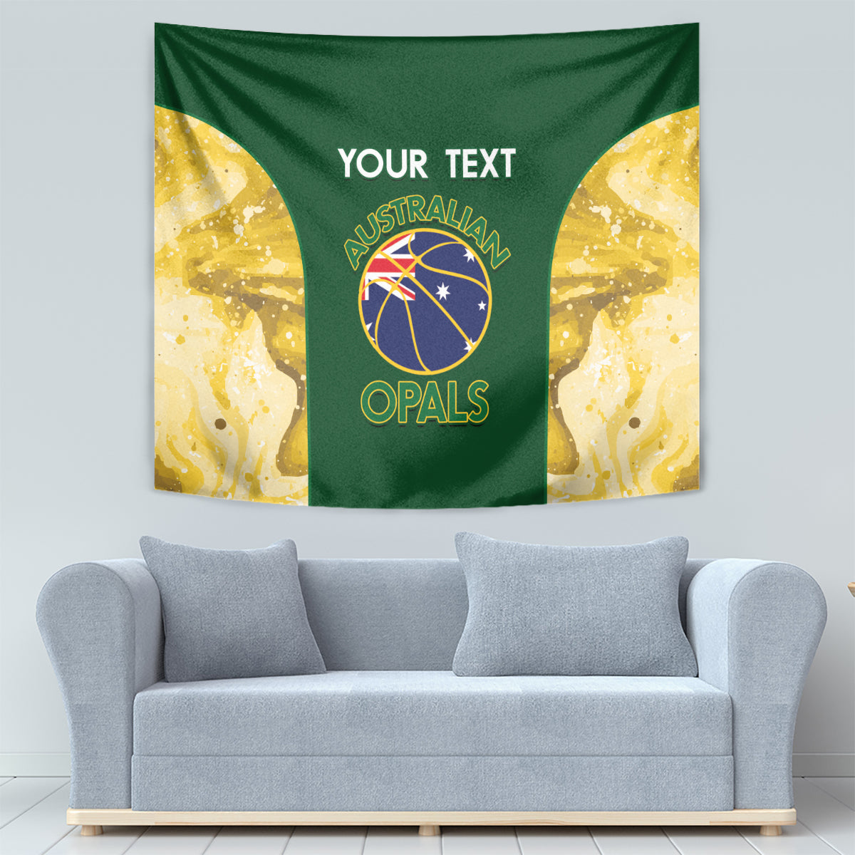 Custom Australia Basketball Tapestry Go Champions Aussie Opals National Color - Vibe Hoodie Shop