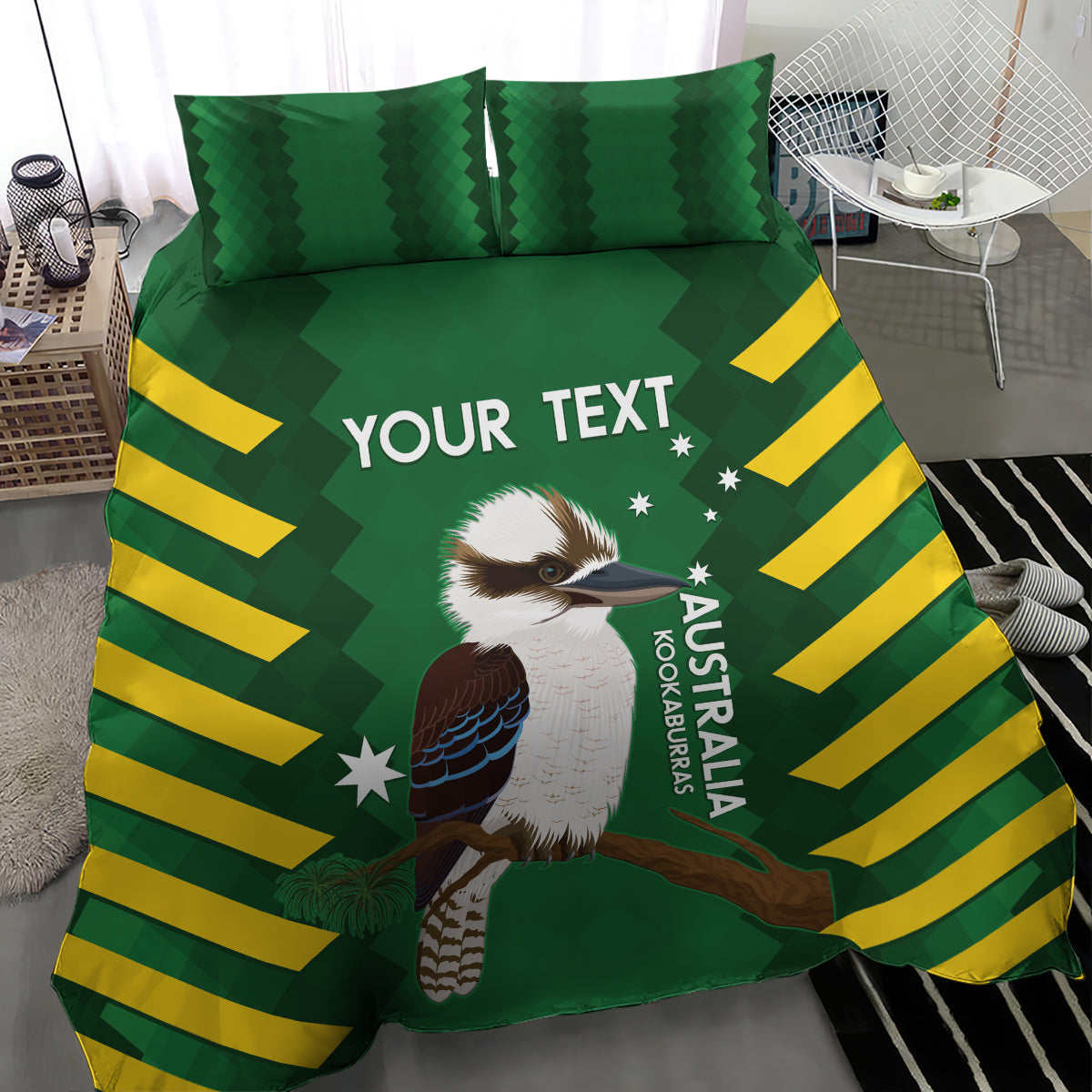 Custom Australia Field Hockey Bedding Set Go Champions Kookaburras National Color - Vibe Hoodie Shop