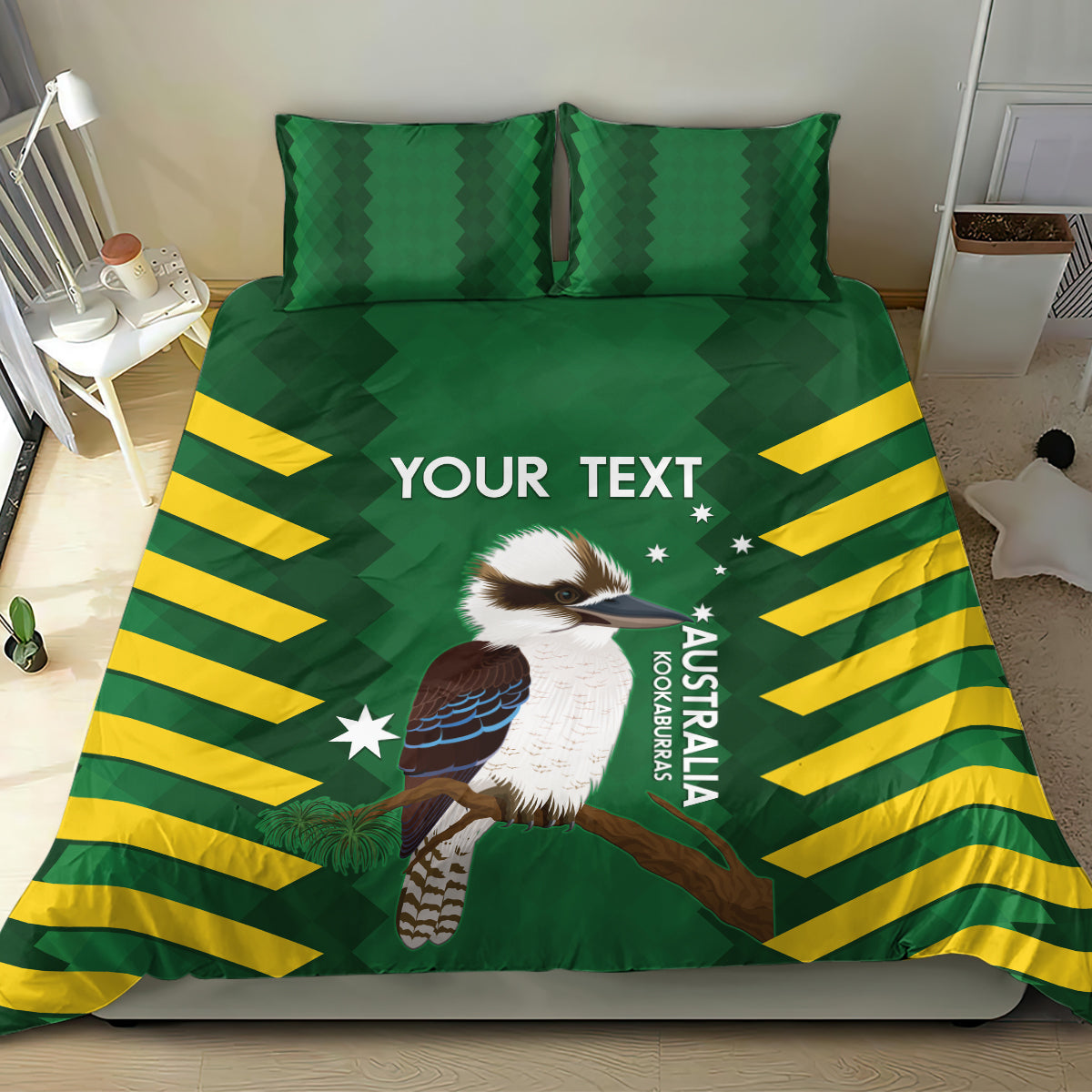 Custom Australia Field Hockey Bedding Set Go Champions Kookaburras National Color - Vibe Hoodie Shop