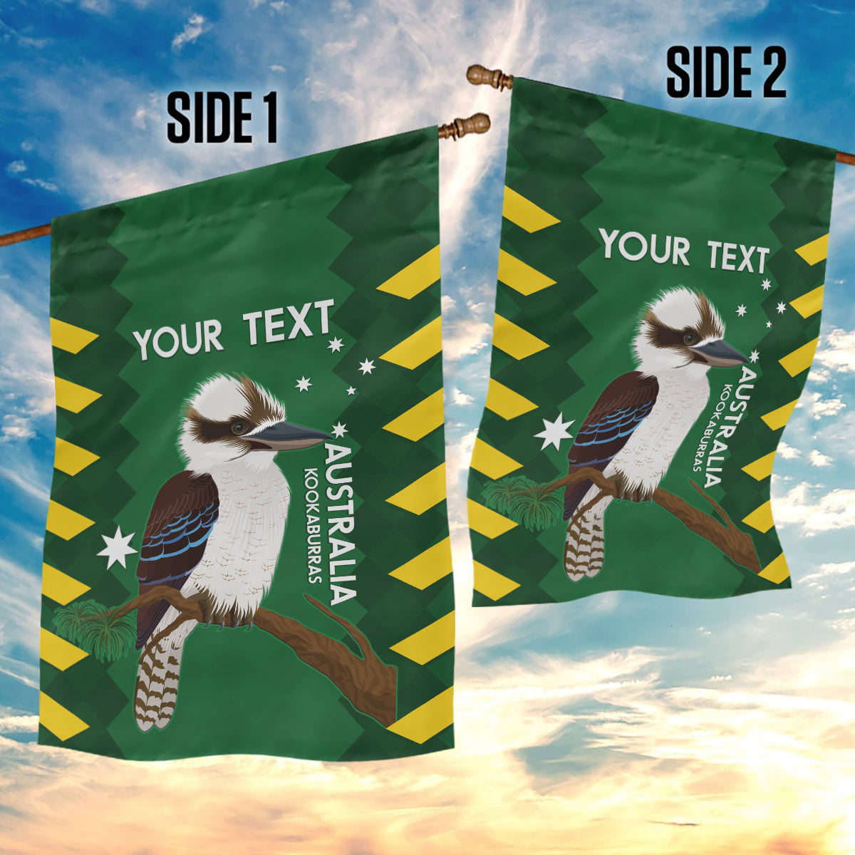 Custom Australia Field Hockey Garden Flag Go Champions Kookaburras National Color - Vibe Hoodie Shop