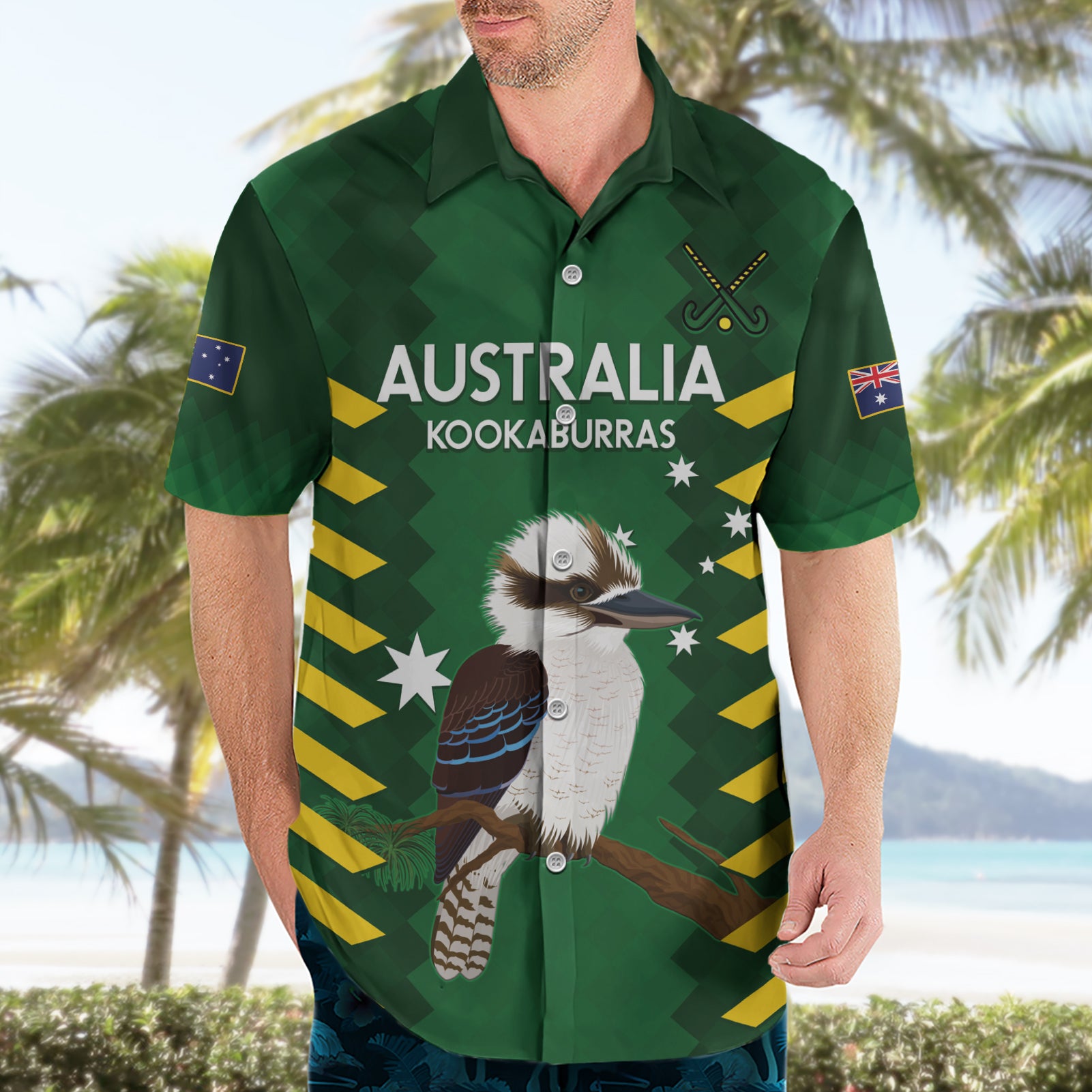 Custom Australia Field Hockey Hawaiian Shirt Go Champions Kookaburras National Color - Vibe Hoodie Shop