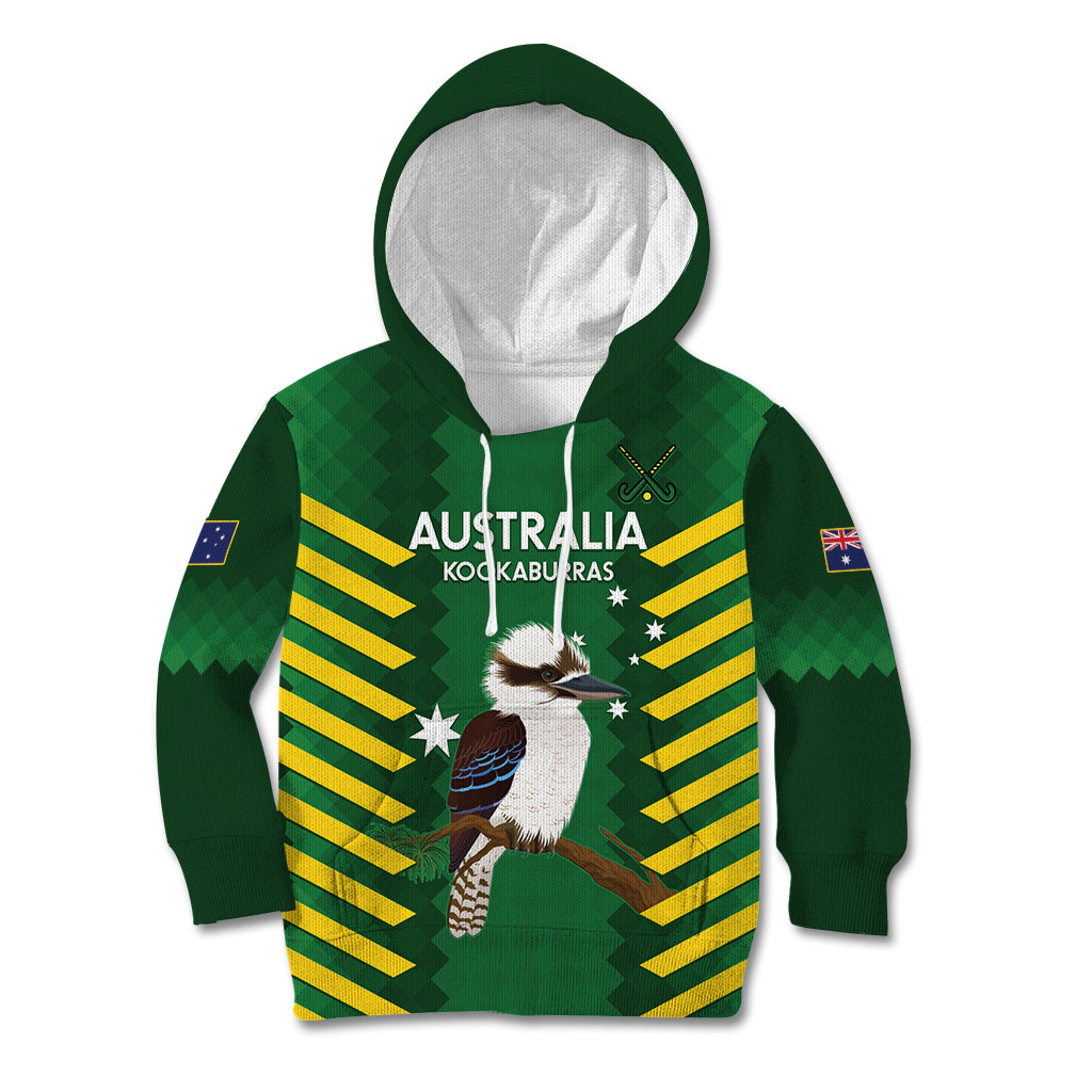 Custom Australia Field Hockey Kid Hoodie Go Champions Kookaburras National Color - Vibe Hoodie Shop