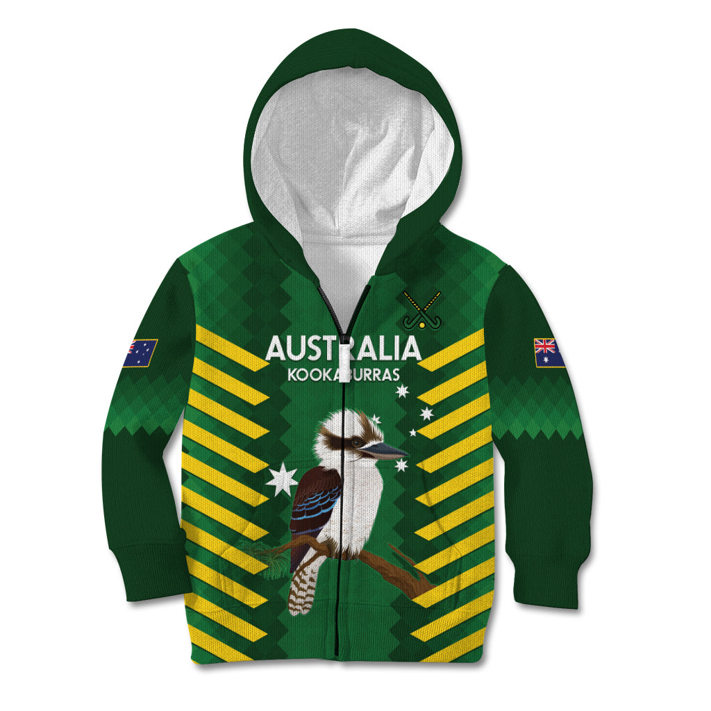 Custom Australia Field Hockey Kid Hoodie Go Champions Kookaburras National Color - Vibe Hoodie Shop