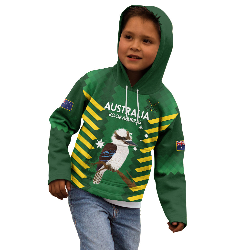 Custom Australia Field Hockey Kid Hoodie Go Champions Kookaburras National Color - Vibe Hoodie Shop