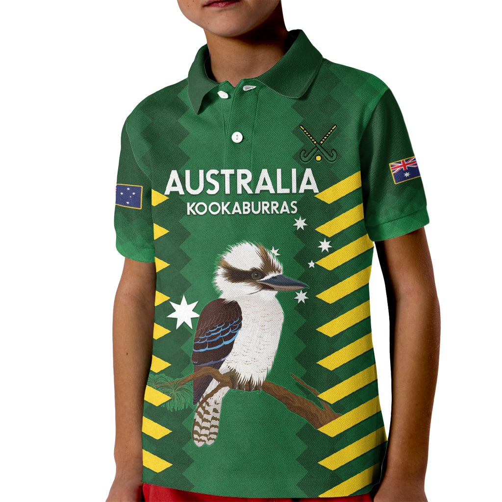 Custom Australia Field Hockey Kid Polo Shirt Go Champions Kookaburras National Color - Vibe Hoodie Shop