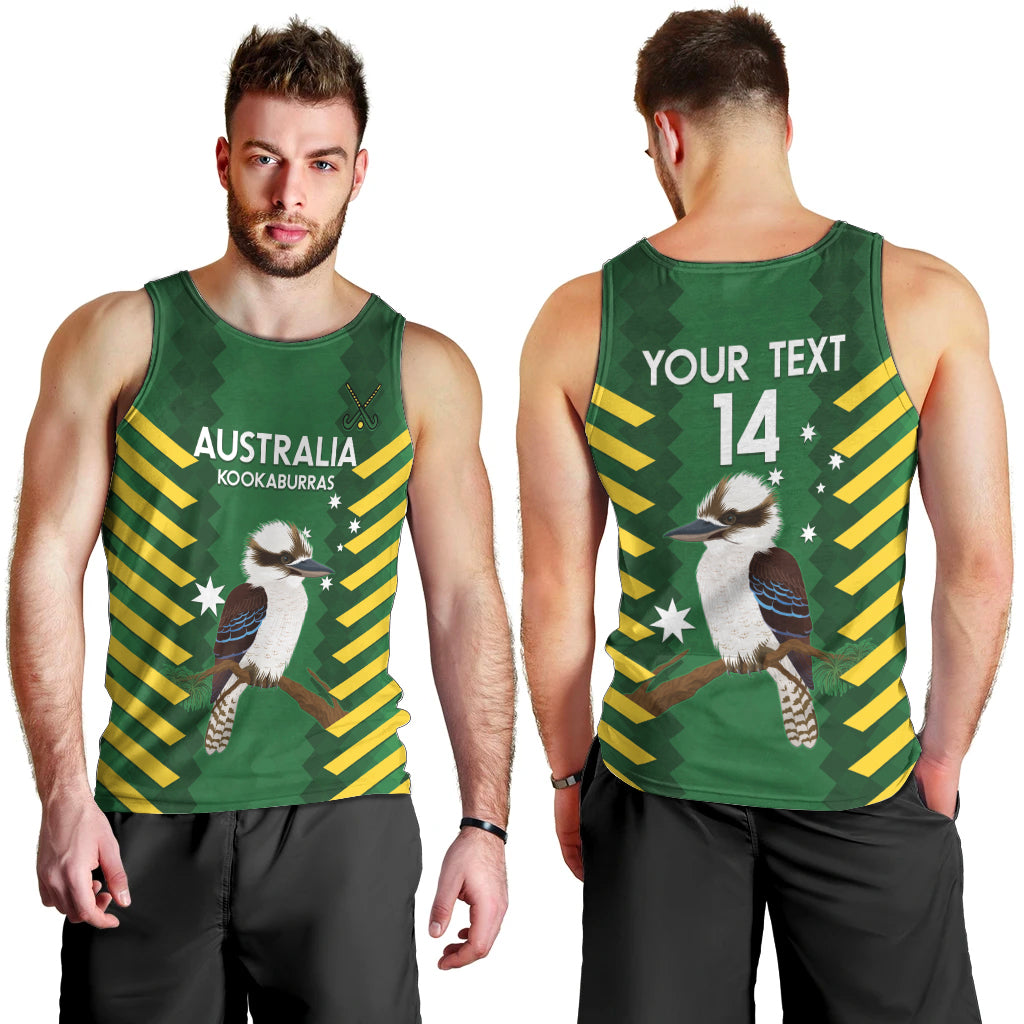 Custom Australia Field Hockey Men Tank Top Go Champions Kookaburras National Color - Vibe Hoodie Shop