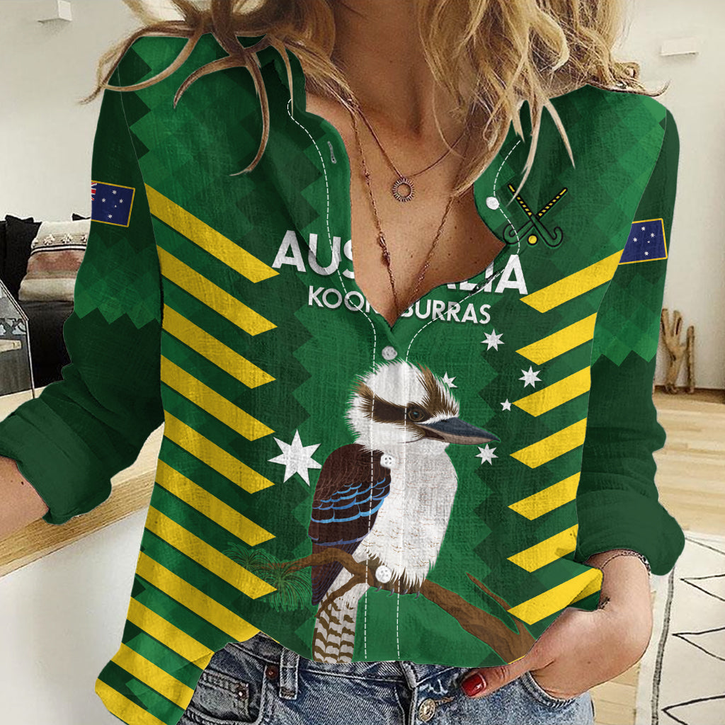 Custom Australia Field Hockey Women Casual Shirt Go Champions Kookaburras National Color - Vibe Hoodie Shop