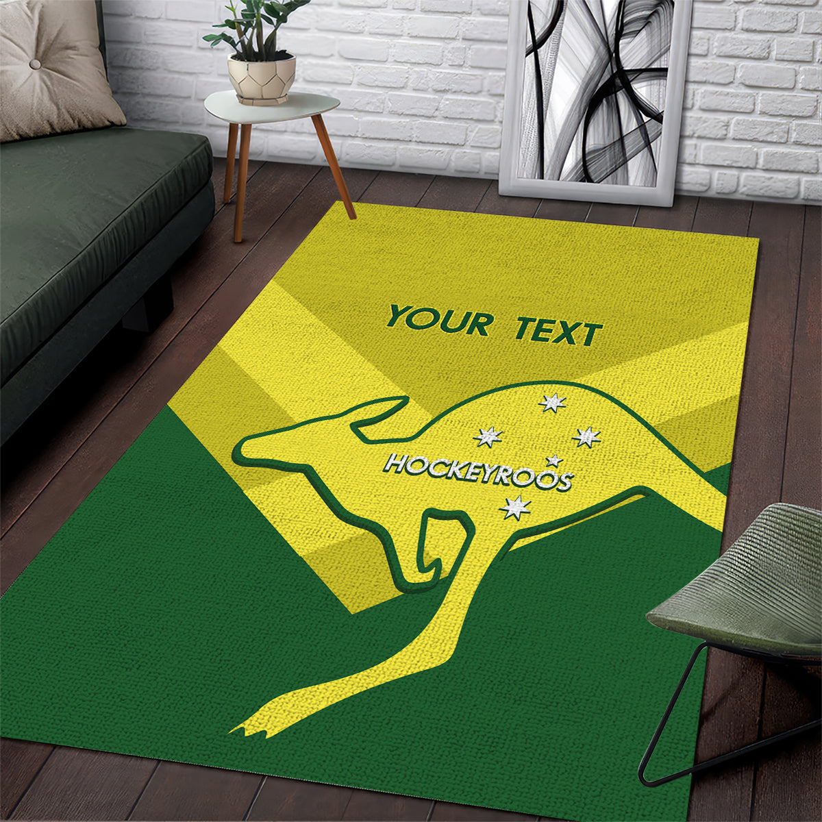 Custom Australia Field Hockey Area Rug Go Champions Hockeyroos National Color - Vibe Hoodie Shop