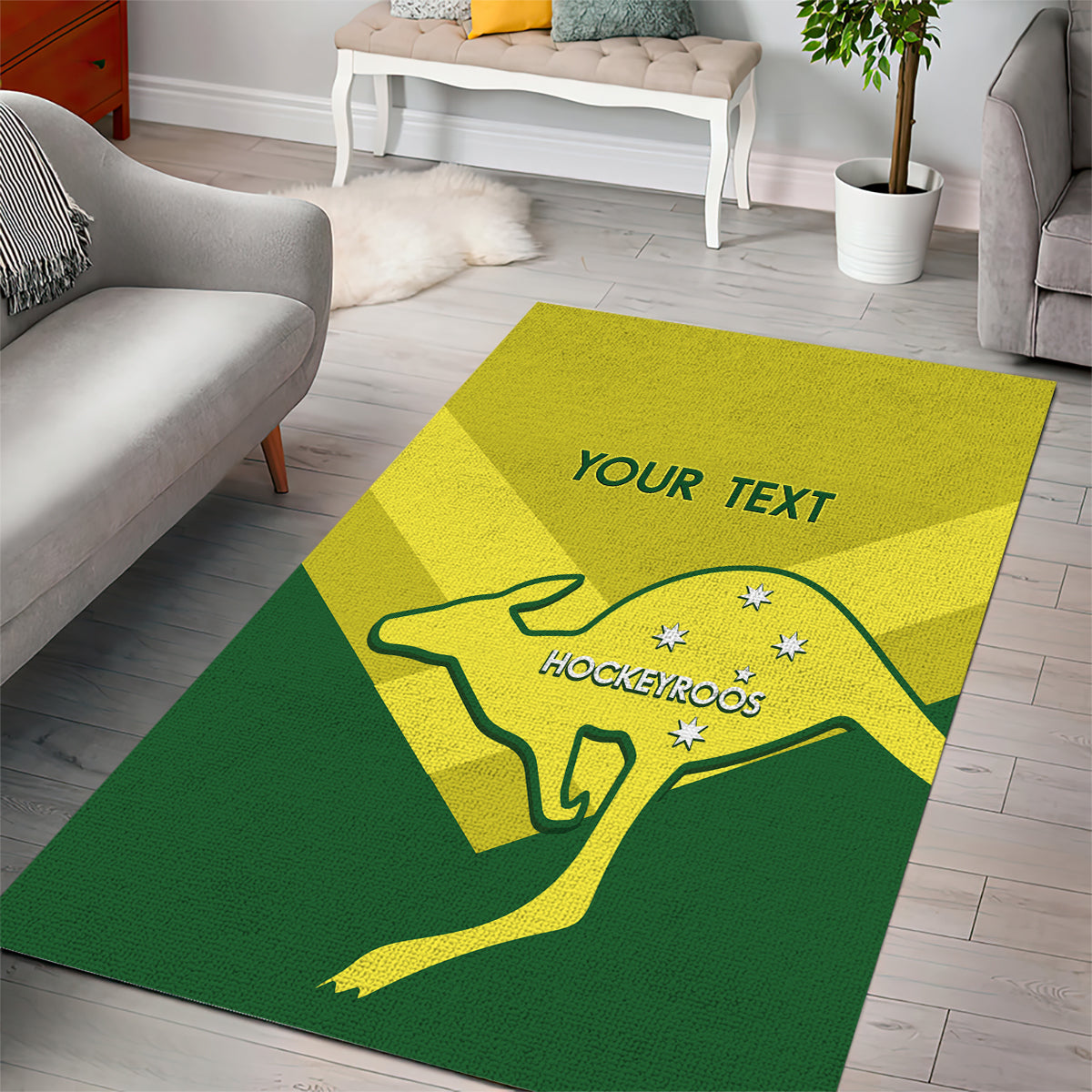 Custom Australia Field Hockey Area Rug Go Champions Hockeyroos National Color - Vibe Hoodie Shop