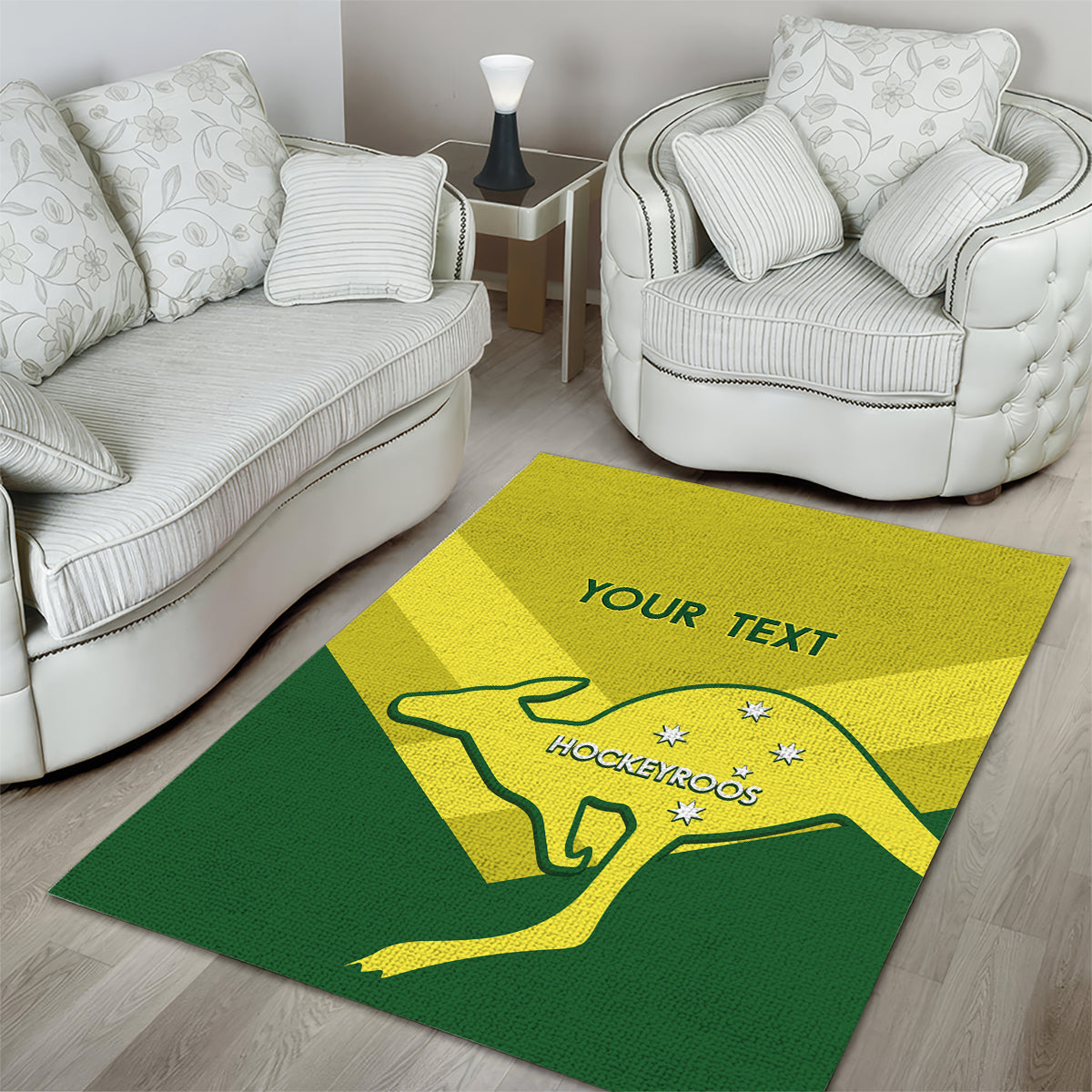 Custom Australia Field Hockey Area Rug Go Champions Hockeyroos National Color - Vibe Hoodie Shop