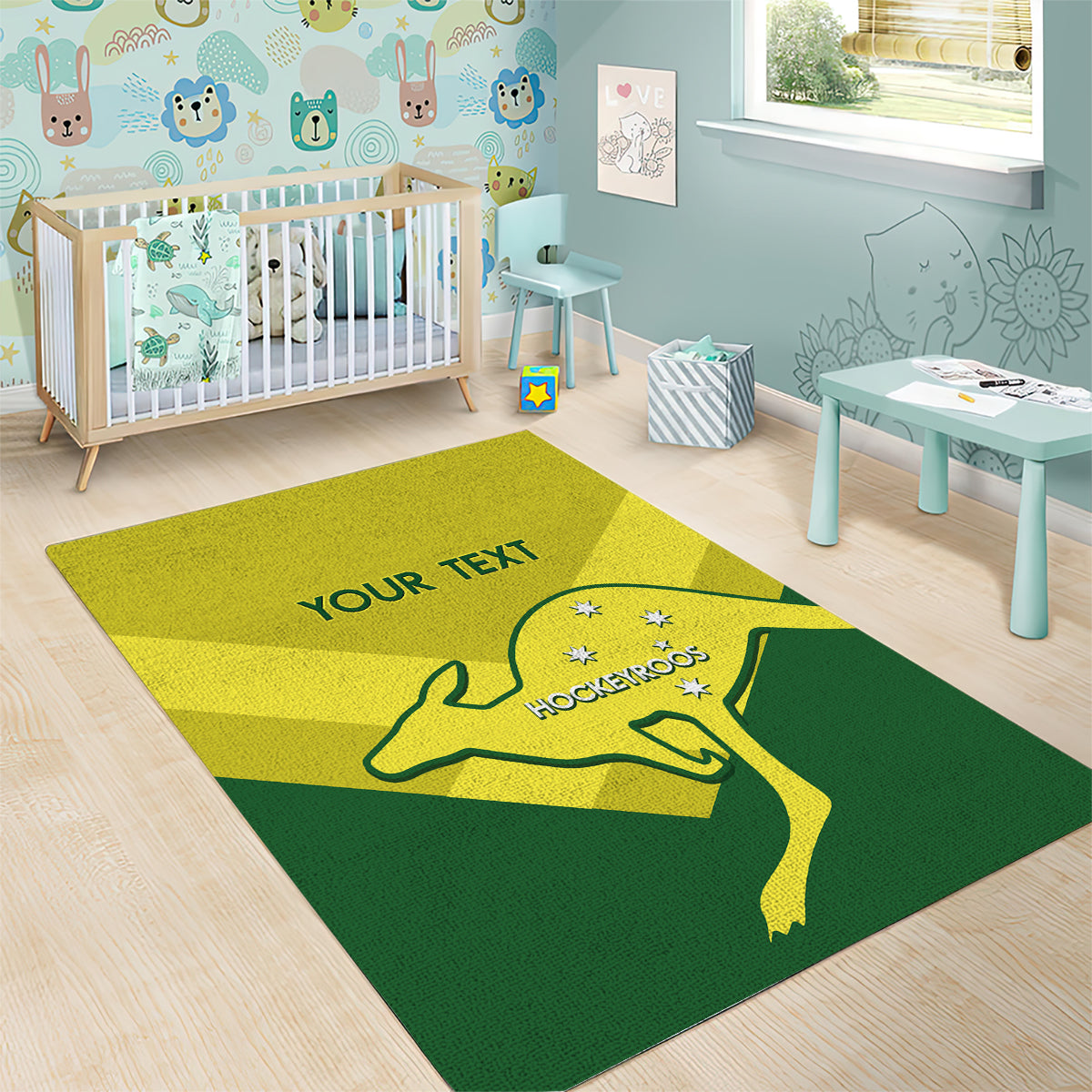 Custom Australia Field Hockey Area Rug Go Champions Hockeyroos National Color - Vibe Hoodie Shop