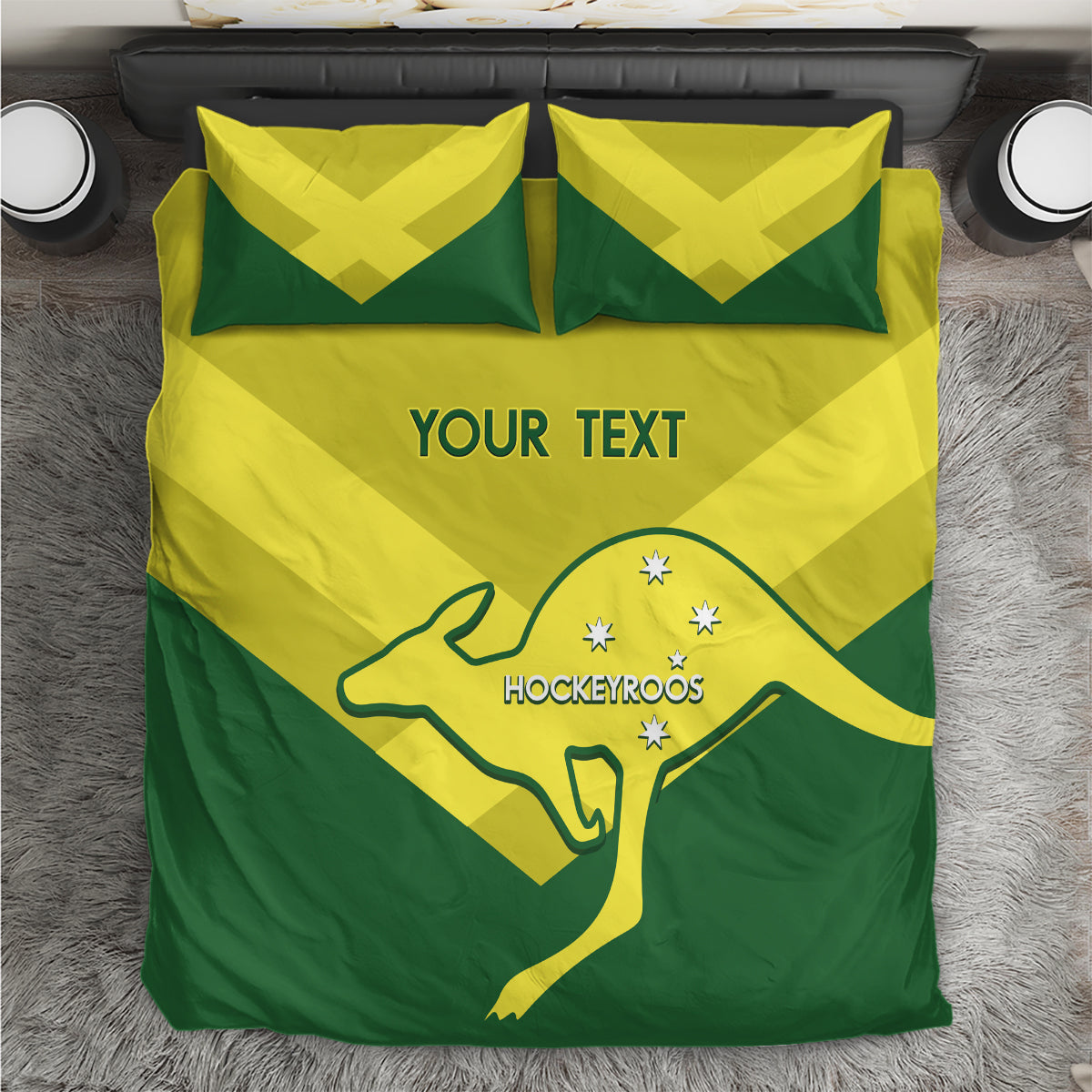 Custom Australia Field Hockey Bedding Set Go Champions Hockeyroos National Color - Vibe Hoodie Shop