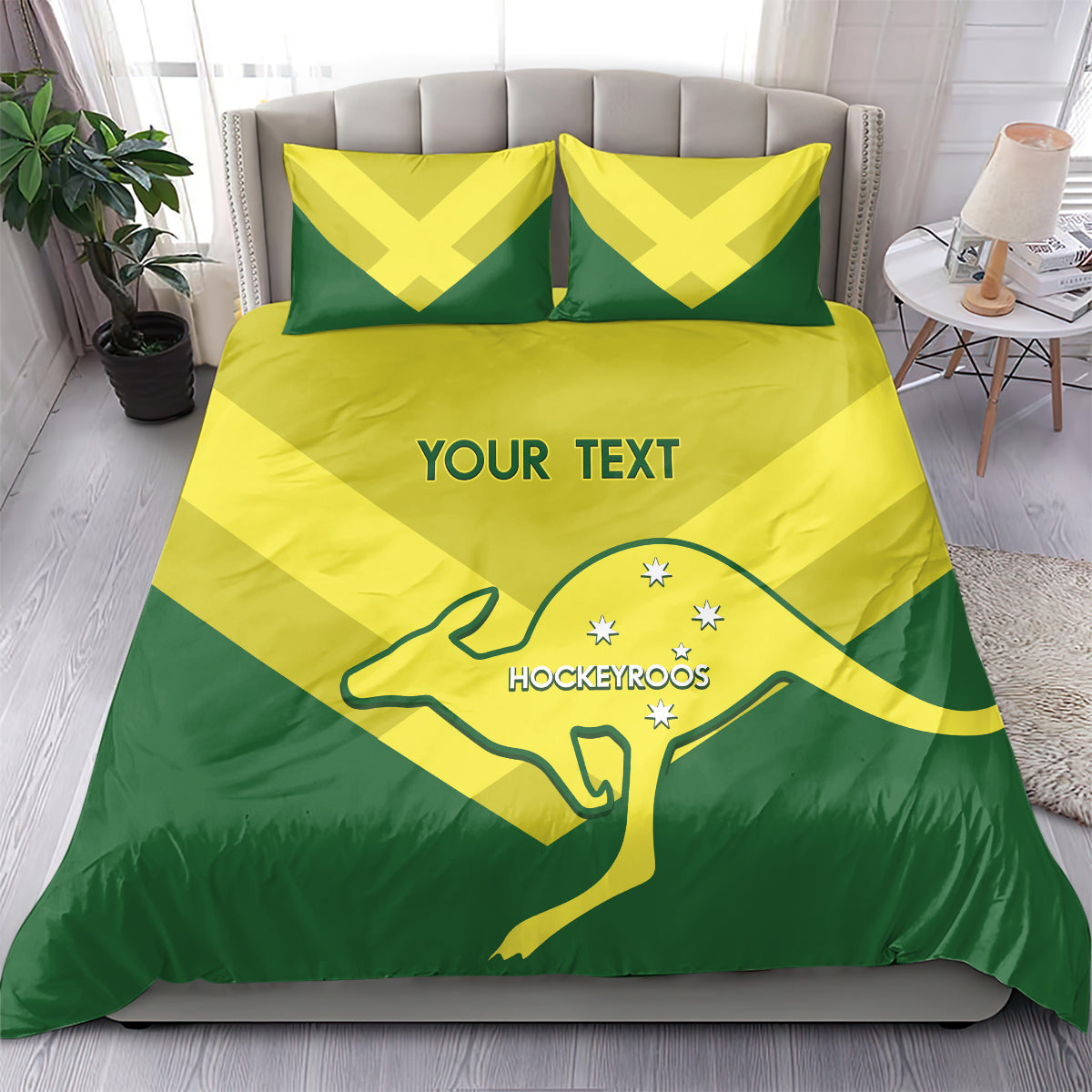 Custom Australia Field Hockey Bedding Set Go Champions Hockeyroos National Color - Vibe Hoodie Shop