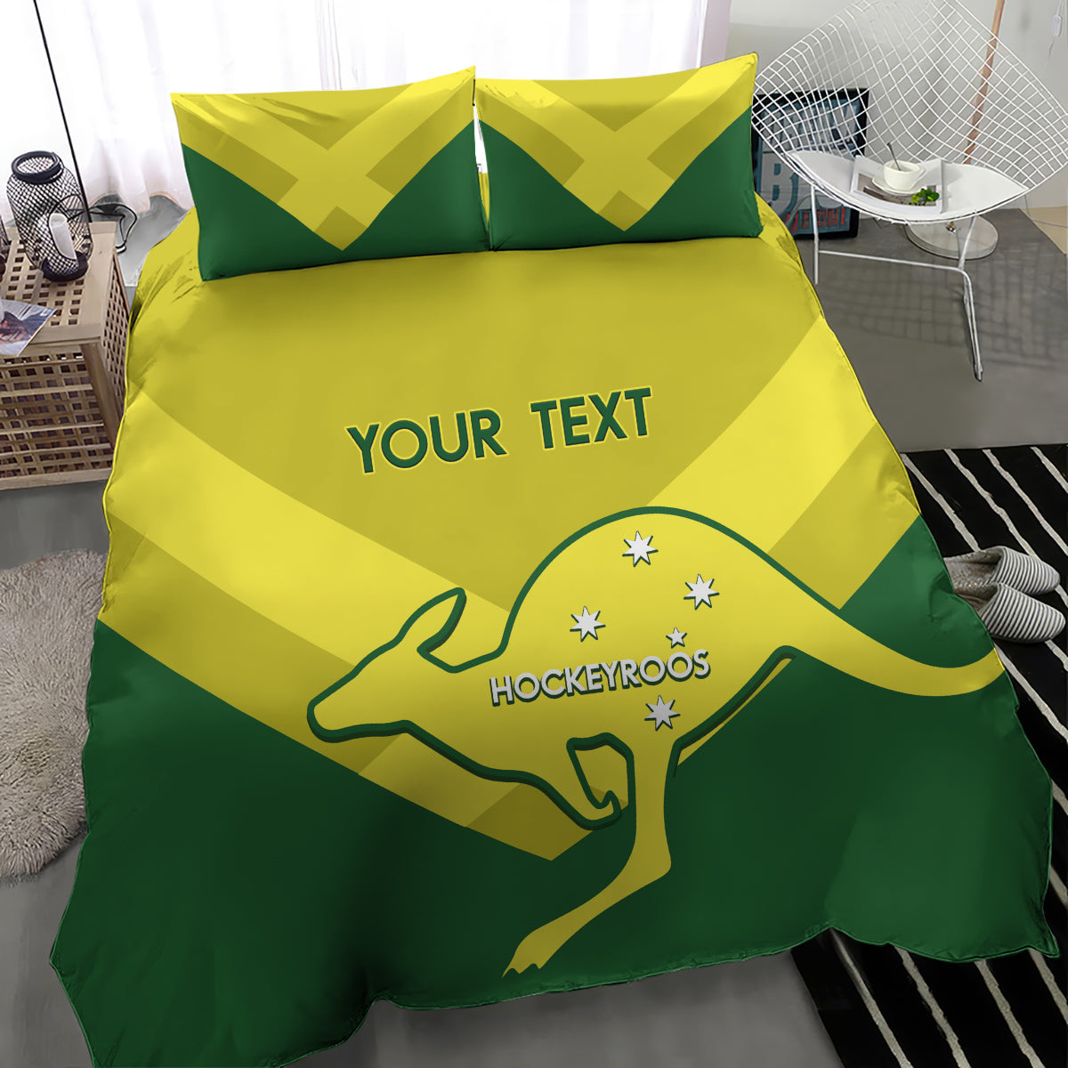 Custom Australia Field Hockey Bedding Set Go Champions Hockeyroos National Color - Vibe Hoodie Shop