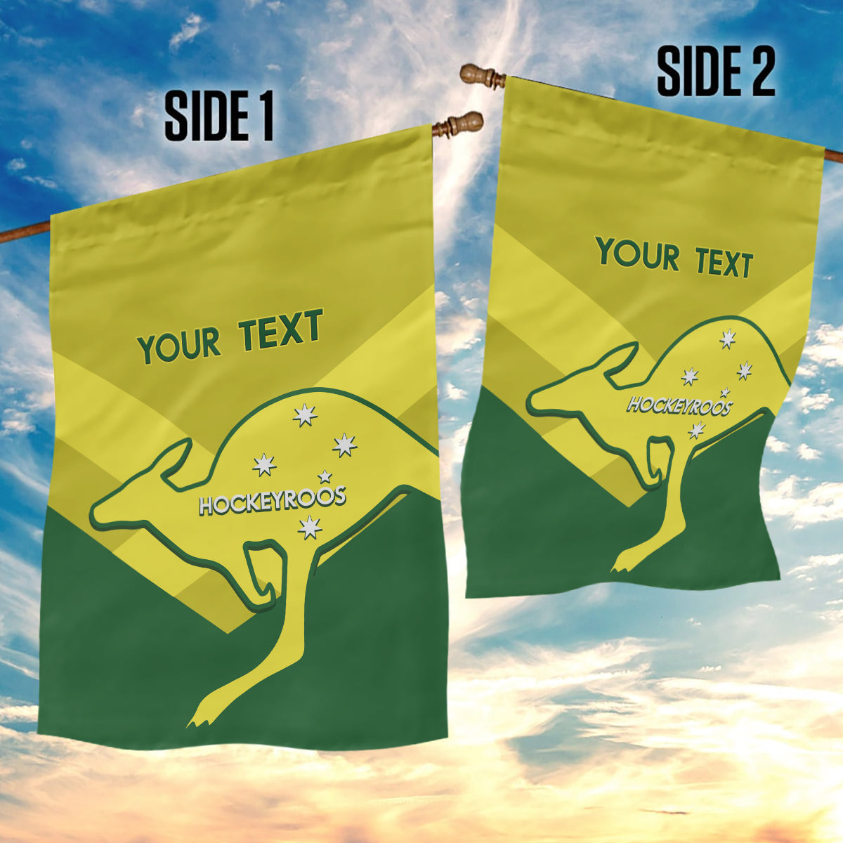 Custom Australia Field Hockey Garden Flag Go Champions Hockeyroos National Color - Vibe Hoodie Shop