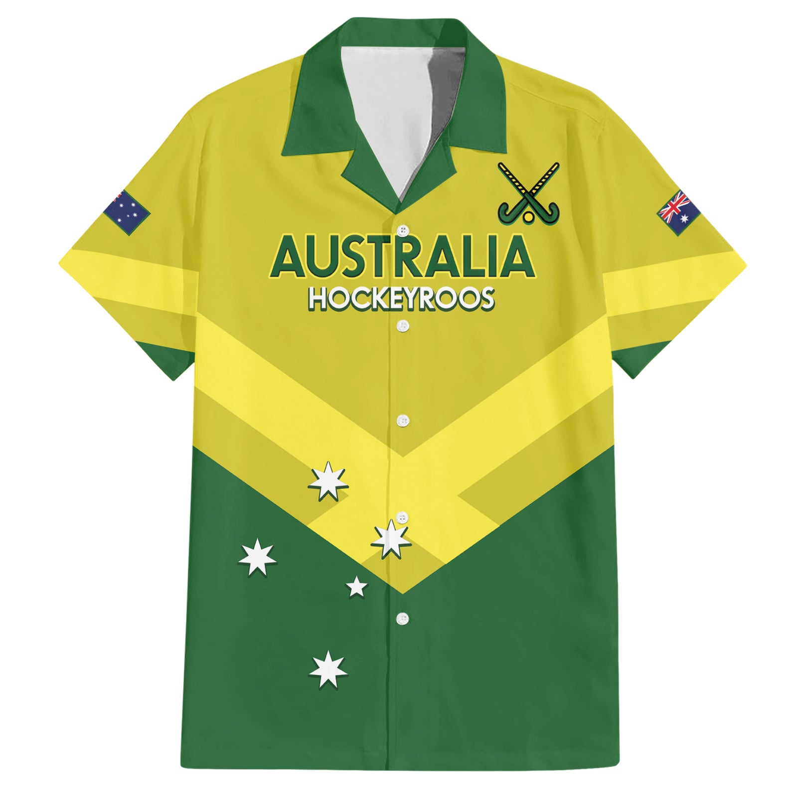 Custom Australia Field Hockey Hawaiian Shirt Go Champions Hockeyroos National Color - Vibe Hoodie Shop