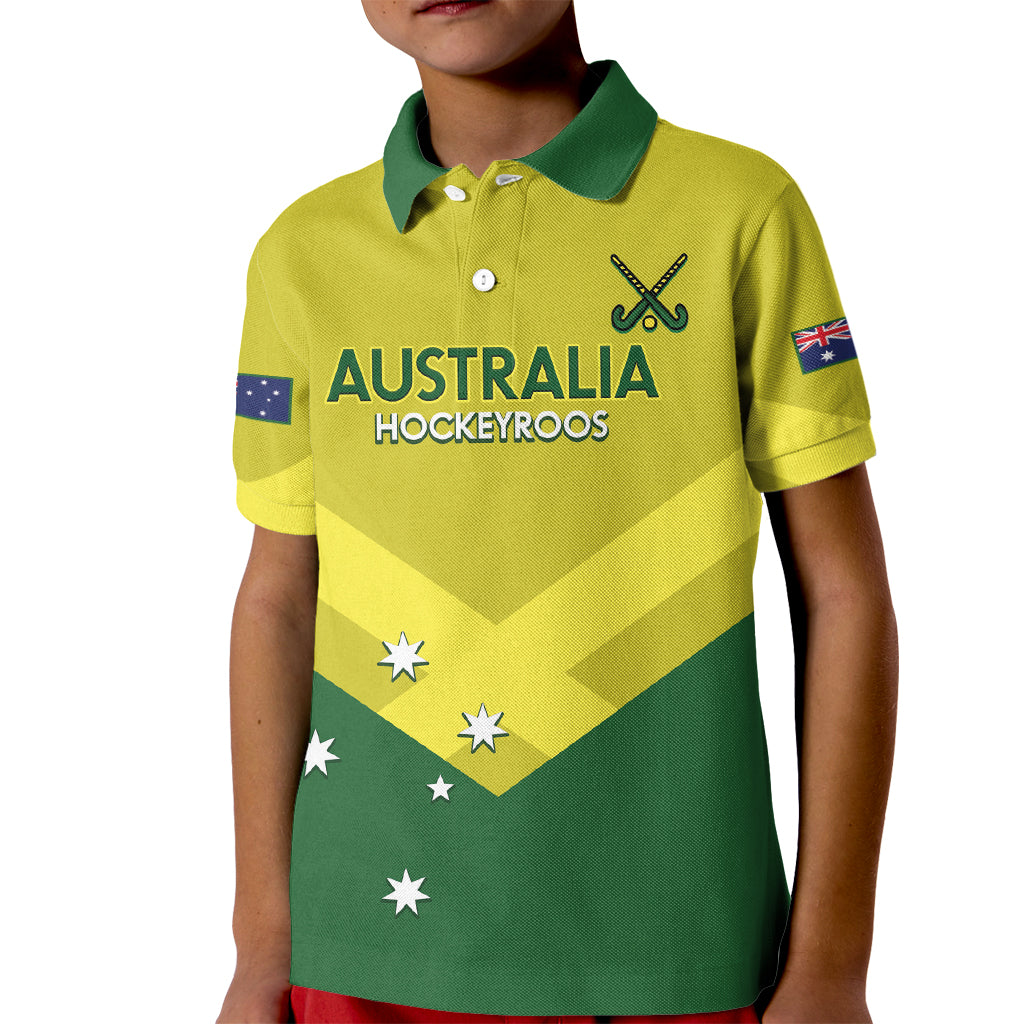 Custom Australia Field Hockey Kid Polo Shirt Go Champions Hockeyroos National Color - Vibe Hoodie Shop