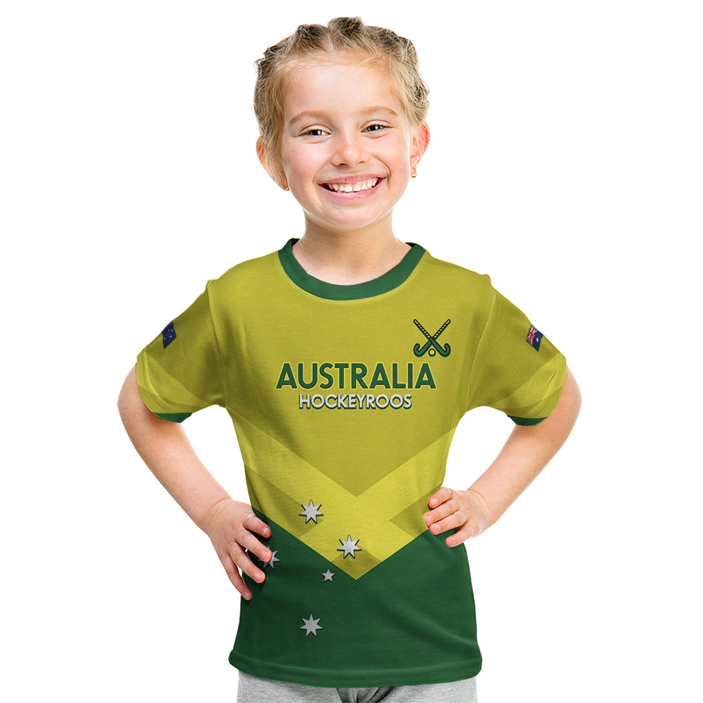 Custom Australia Field Hockey Kid T Shirt Go Champions Hockeyroos National Color - Vibe Hoodie Shop
