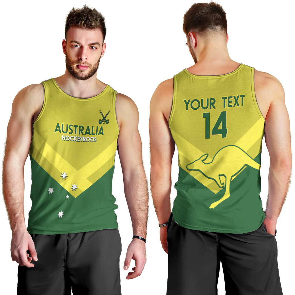 Custom Australia Field Hockey Men Tank Top Go Champions Hockeyroos National Color - Vibe Hoodie Shop