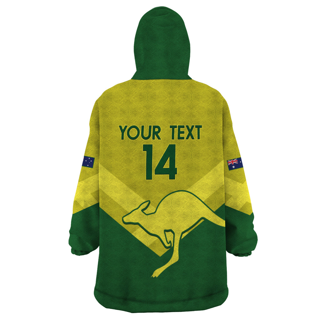 Custom Australia Field Hockey Wearable Blanket Hoodie Go Champions Hockeyroos National Color - Vibe Hoodie Shop