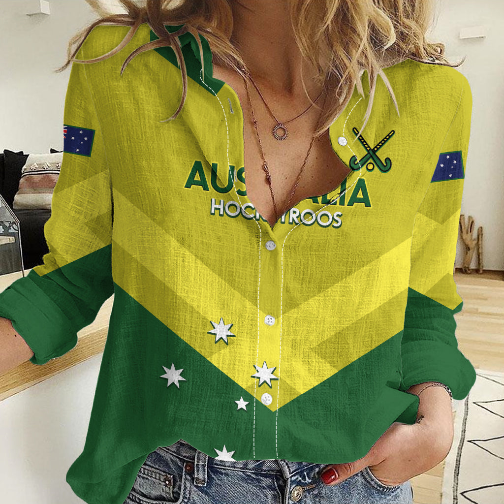Custom Australia Field Hockey Women Casual Shirt Go Champions Hockeyroos National Color - Vibe Hoodie Shop
