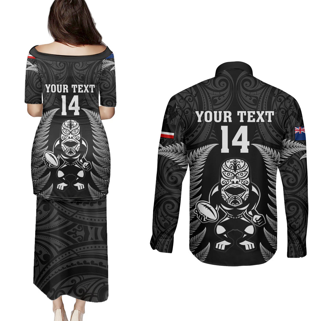 custom-new-zealand-aotearoa-rugby-couples-matching-puletasi-dress-and-long-sleeve-button-shirts-nz-tiki-with-maori-fern-world-cup-black-version