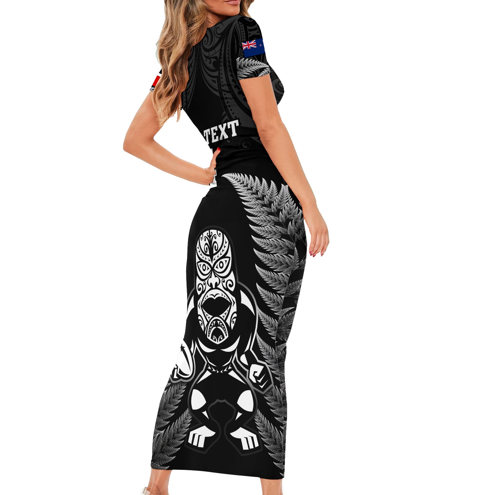 custom-new-zealand-aotearoa-rugby-short-sleeve-bodycon-dress-nz-tiki-with-maori-fern-world-cup-black-version