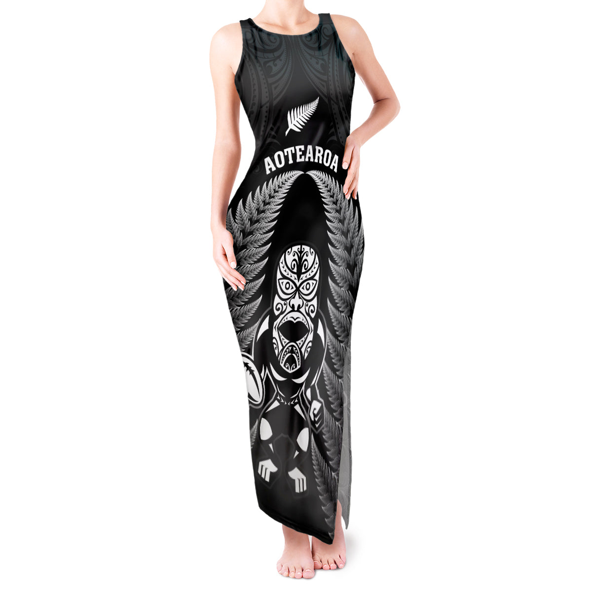 custom-new-zealand-aotearoa-rugby-tank-maxi-dress-nz-tiki-with-maori-fern-world-cup-black-version