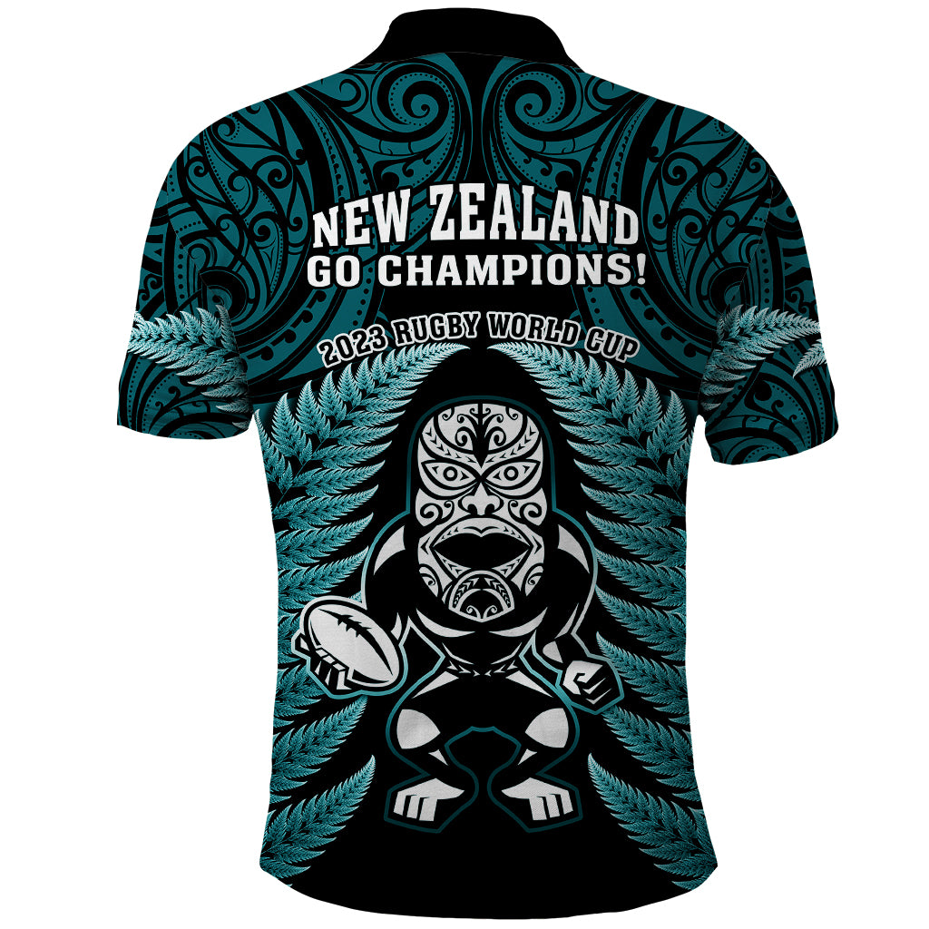New Zealand Aotearoa Rugby Polo Shirt NZ Tiki With Maori Fern World Cup Turquoise Version - Vibe Hoodie Shop