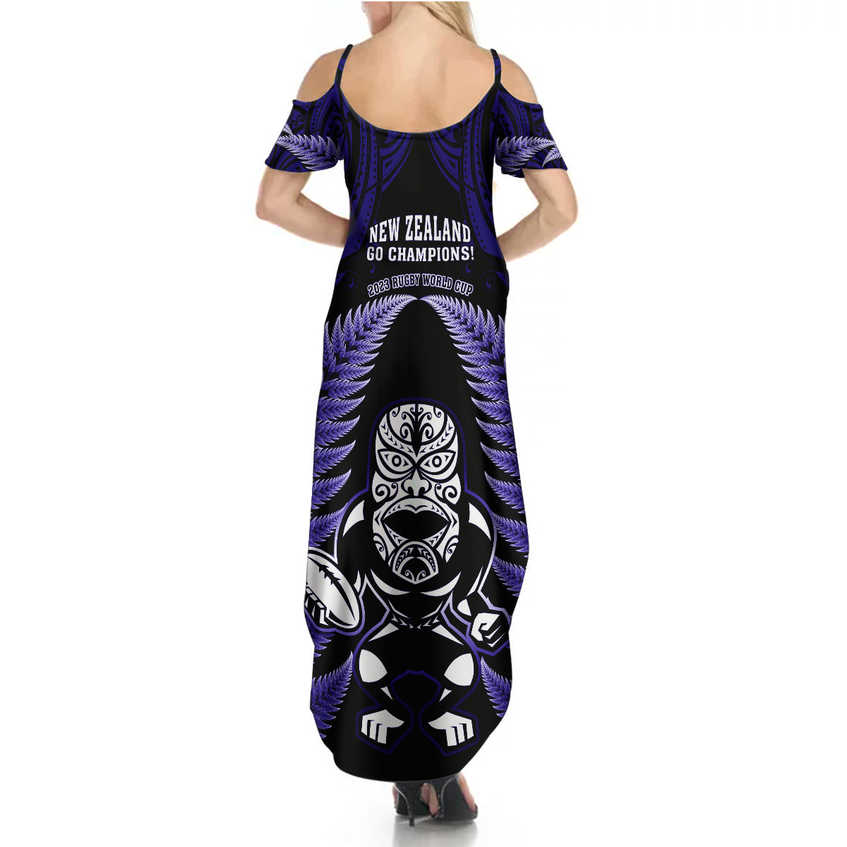 new-zealand-aotearoa-rugby-summer-maxi-dress-nz-tiki-with-maori-fern-world-cup-blue-version