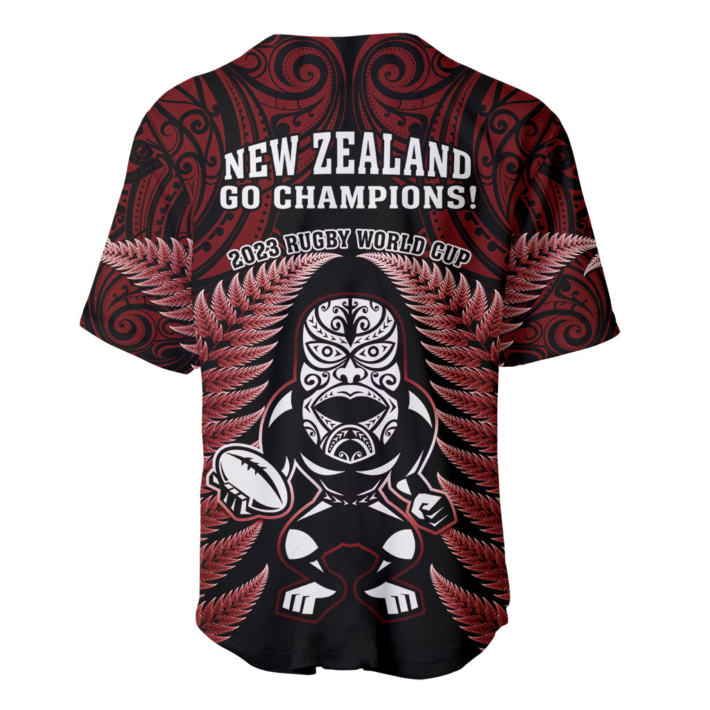 New Zealand Aotearoa Rugby Baseball Jersey NZ Tiki With Maori Fern World Cup Red Version - Vibe Hoodie Shop