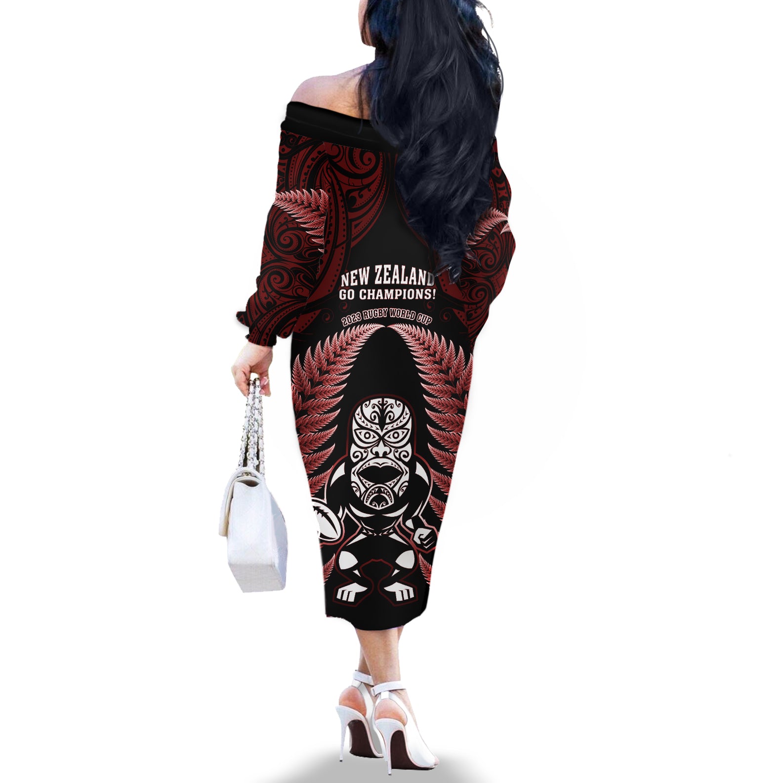 new-zealand-aotearoa-rugby-off-the-shoulder-long-sleeve-dress-nz-tiki-with-maori-fern-world-cup-red-version