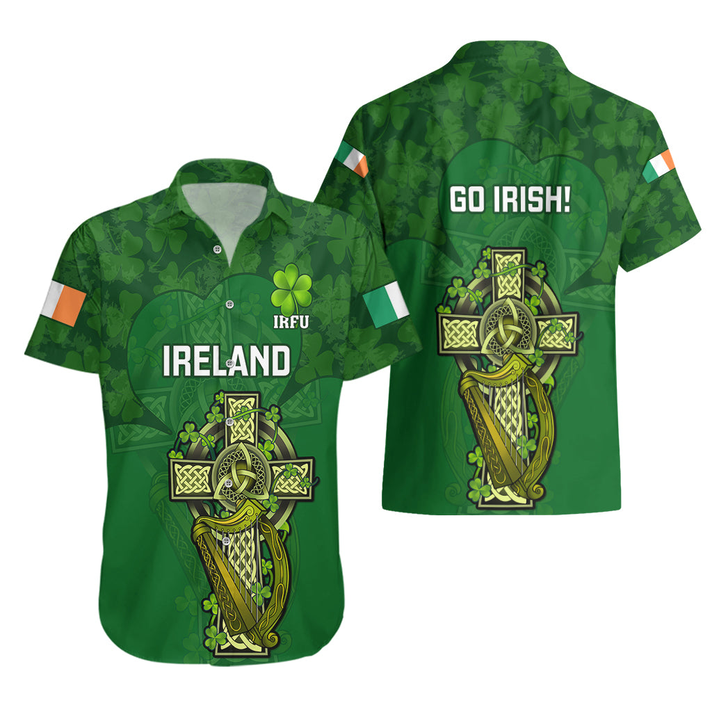 Ireland Rugby Hawaiian Shirt 2023 Word Cup Celtic Cross Go Champions Irish - Vibe Hoodie Shop