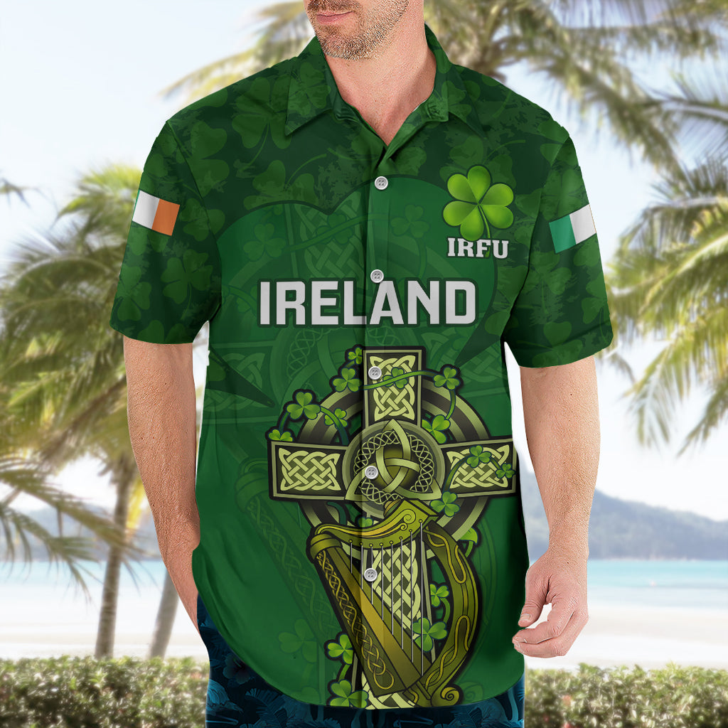 Ireland Rugby Hawaiian Shirt 2023 Word Cup Celtic Cross Go Champions Irish - Vibe Hoodie Shop