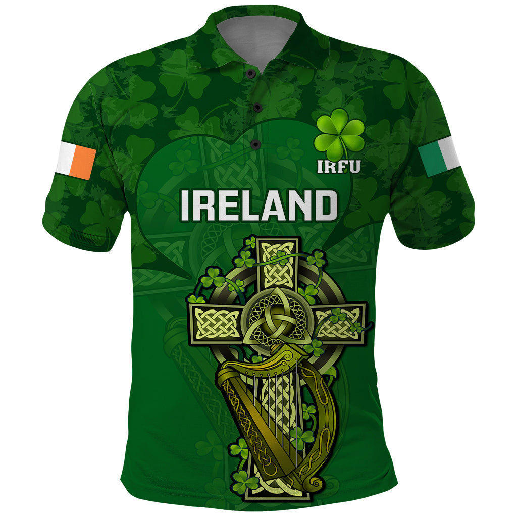 Custom Ireland Rugby Polo Shirt 2023 Word Cup Celtic Cross Go Champions Irish - Vibe Hoodie Shop