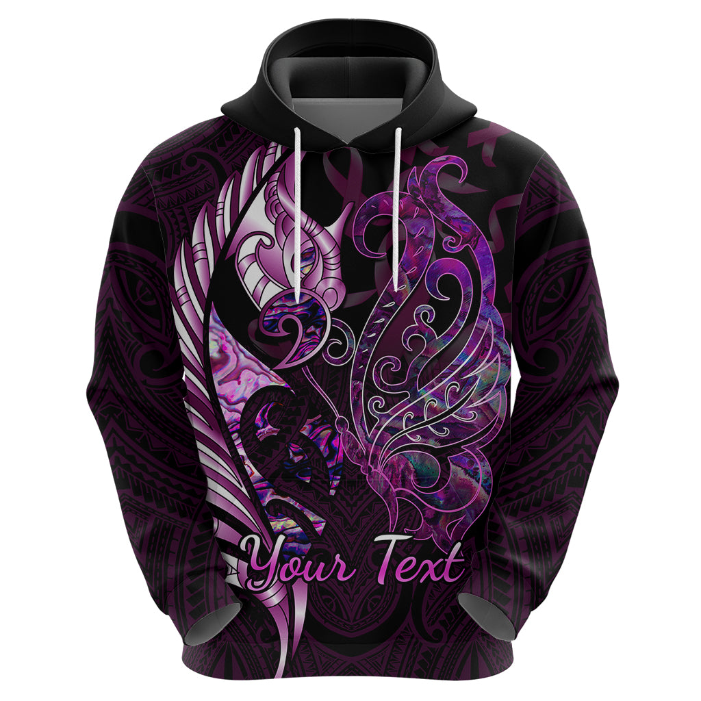 Personalised New Zealand Breast Cancer Hoodie Fight Like A Girl Pink Manaia Fern With Paua Shell - Vibe Hoodie Shop