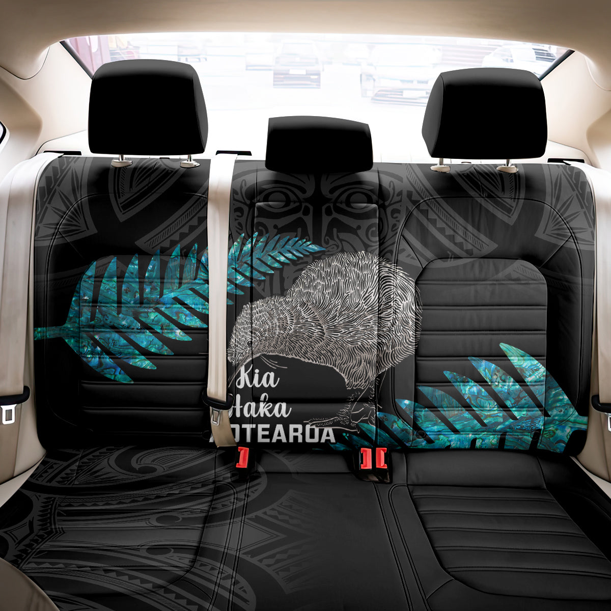 New Zealand Silver Fern Rugby Back Car Seat Cover Pacific 2023 Kia Haka Kiwis With Maori Ta Moko