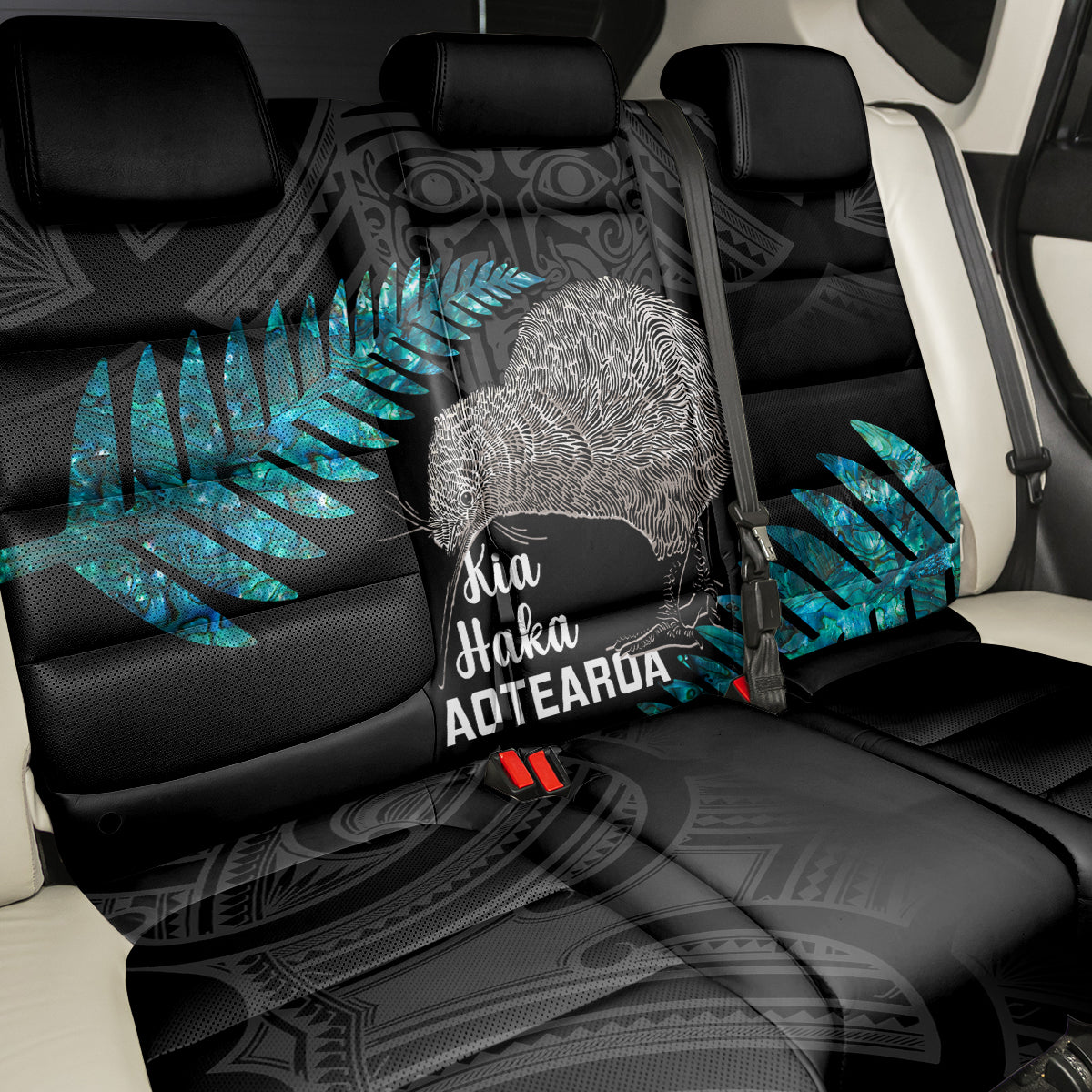 New Zealand Silver Fern Rugby Back Car Seat Cover Pacific 2023 Kia Haka Kiwis With Maori Ta Moko