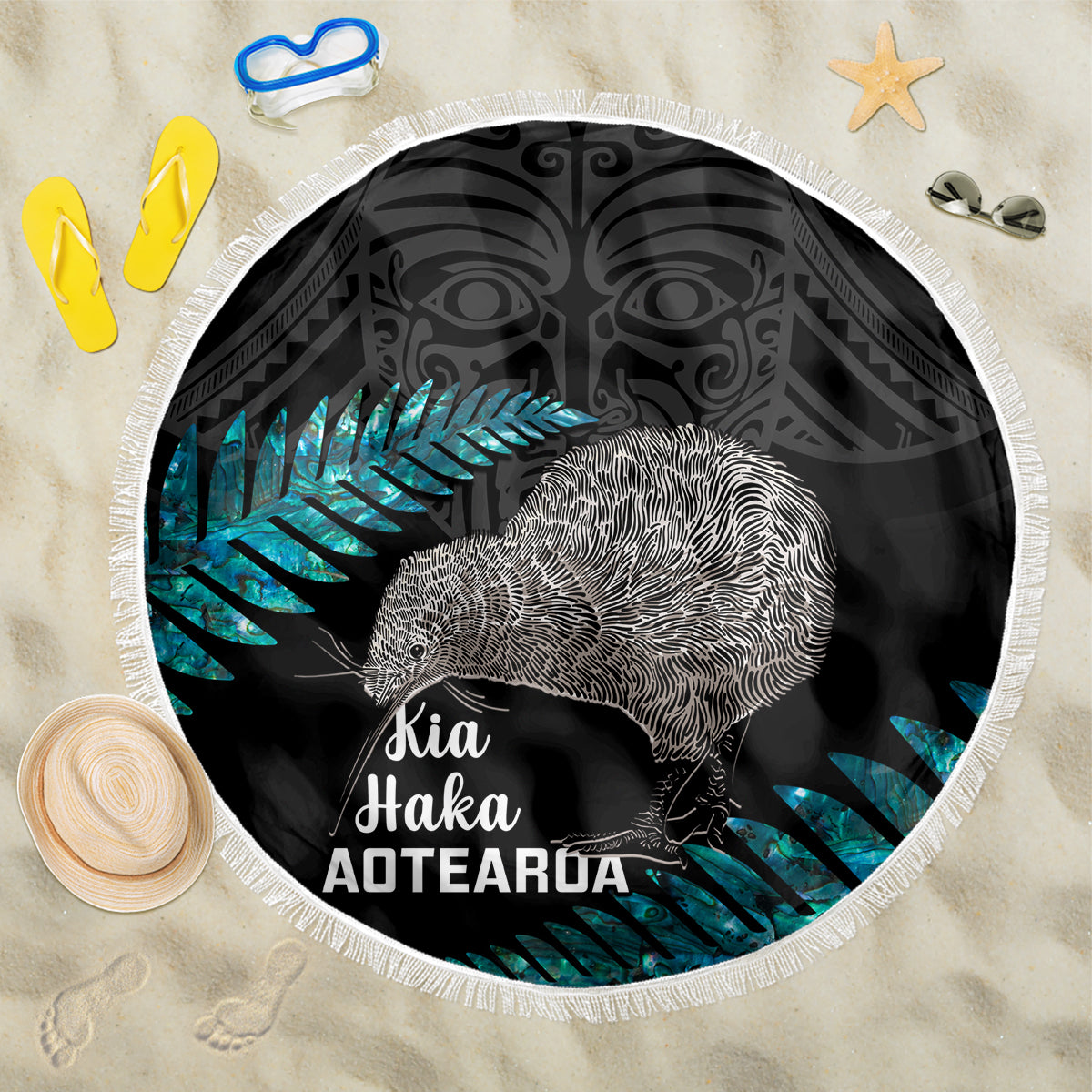 custom-new-zealand-silver-fern-rugby-beach-blanket-pacific-2023-kia-haka-kiwis-with-maori-ta-moko