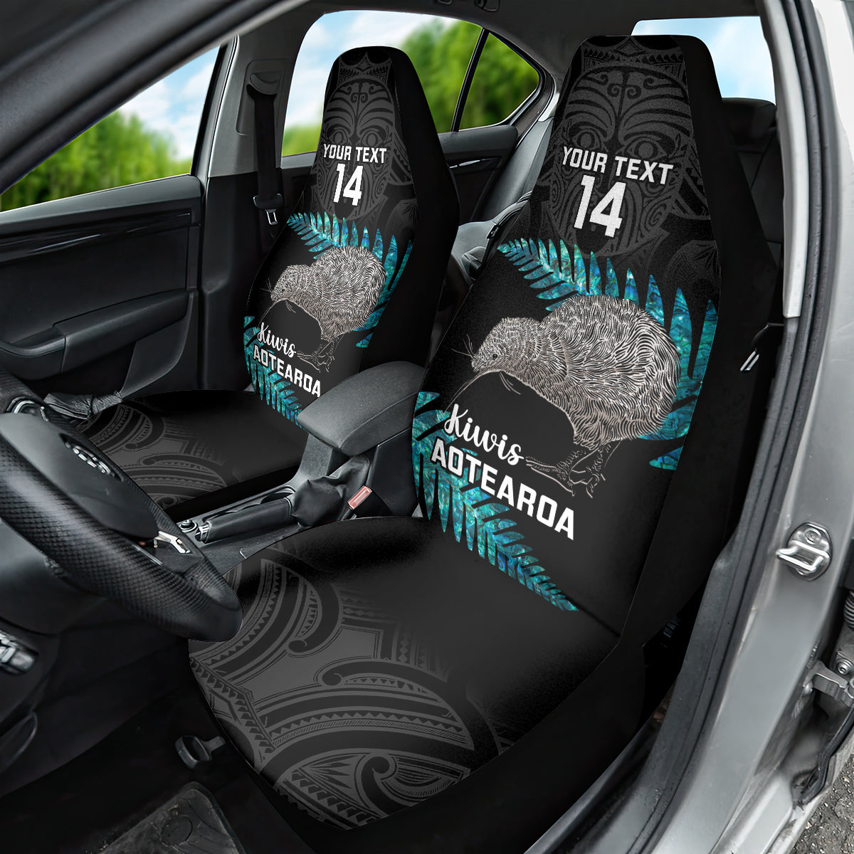 Custom New Zealand Silver Fern Rugby Car Seat Cover Pacific 2023 Kia Haka Kiwis With Maori Ta Moko - Vibe Hoodie Shop