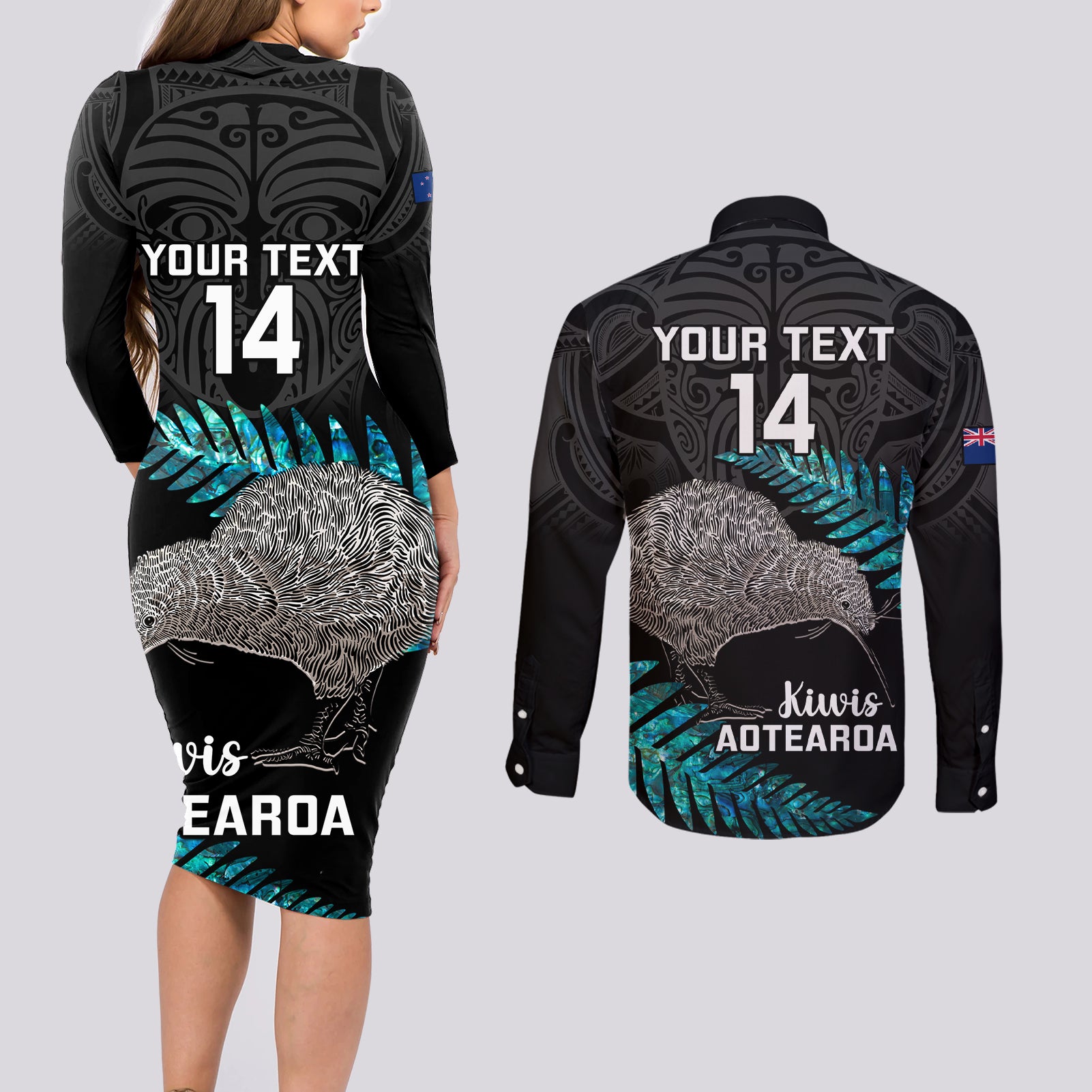 custom-new-zealand-silver-fern-rugby-couples-matching-long-sleeve-bodycon-dress-and-long-sleeve-button-shirts-pacific-2023-kia-haka-kiwis-with-maori-ta-moko