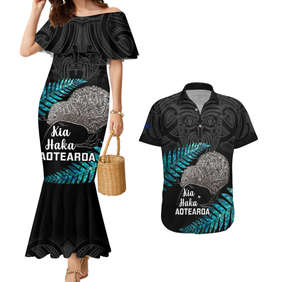 custom-new-zealand-silver-fern-rugby-couples-matching-mermaid-dress-and-hawaiian-shirt-pacific-2023-kia-haka-kiwis-with-maori-ta-moko