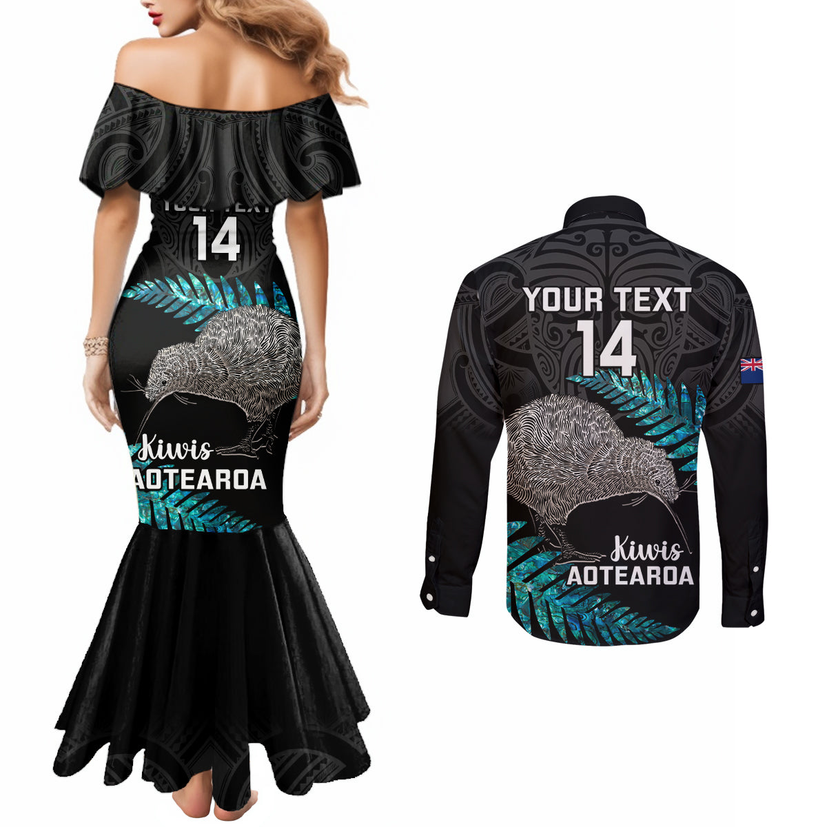 custom-new-zealand-silver-fern-rugby-couples-matching-mermaid-dress-and-long-sleeve-button-shirts-pacific-2023-kia-haka-kiwis-with-maori-ta-moko