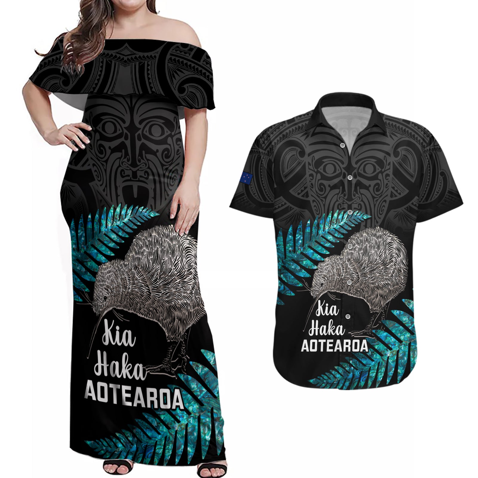 custom-new-zealand-silver-fern-rugby-couples-matching-off-shoulder-maxi-dress-and-hawaiian-shirt-pacific-2023-kia-haka-kiwis-with-maori-ta-moko